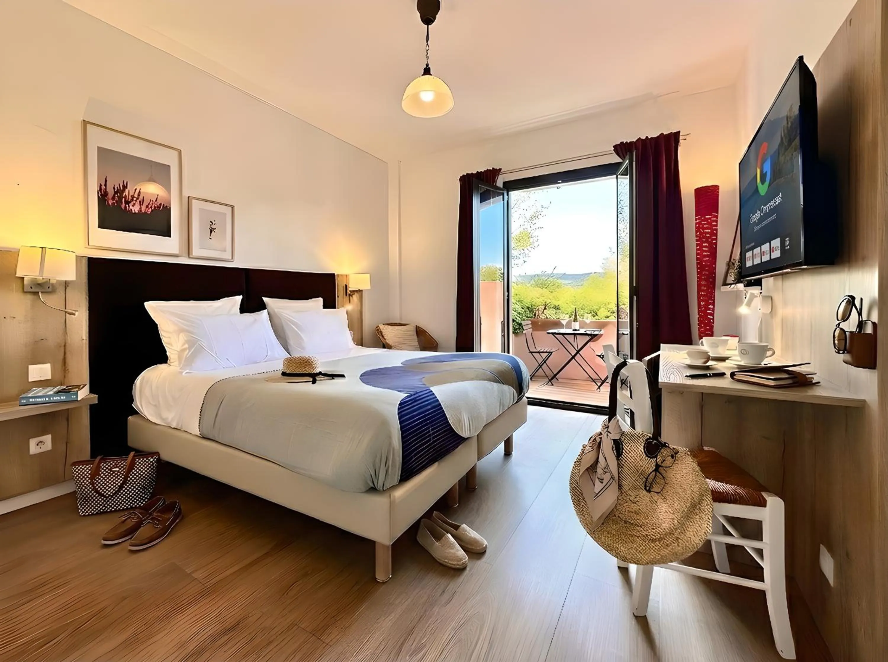 Patio, Bed in Hotel Le Provence - Restaurant Le Styx