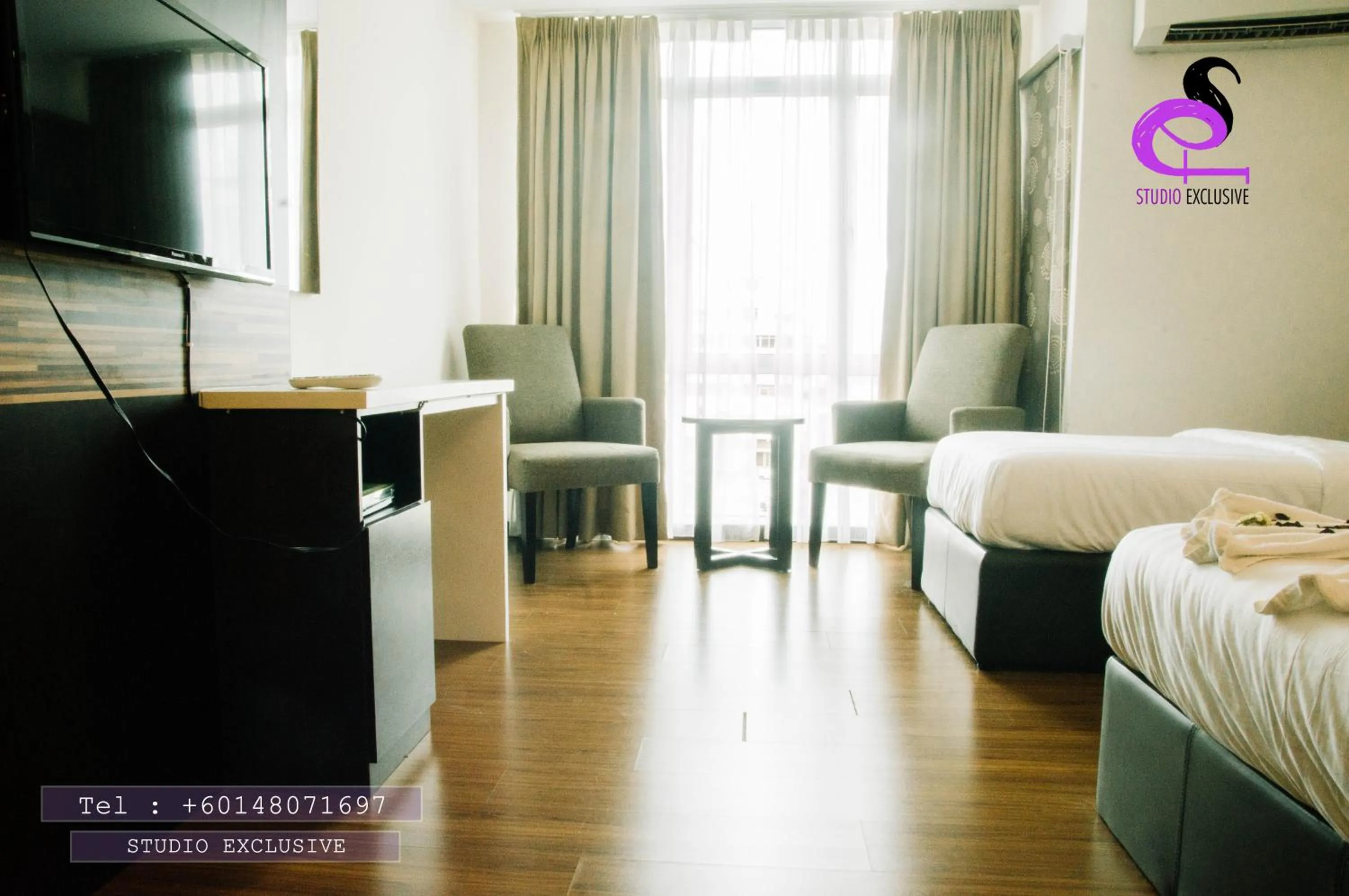 Seating area, Bed in Studio Exclusive (Kota Bharu City Point)