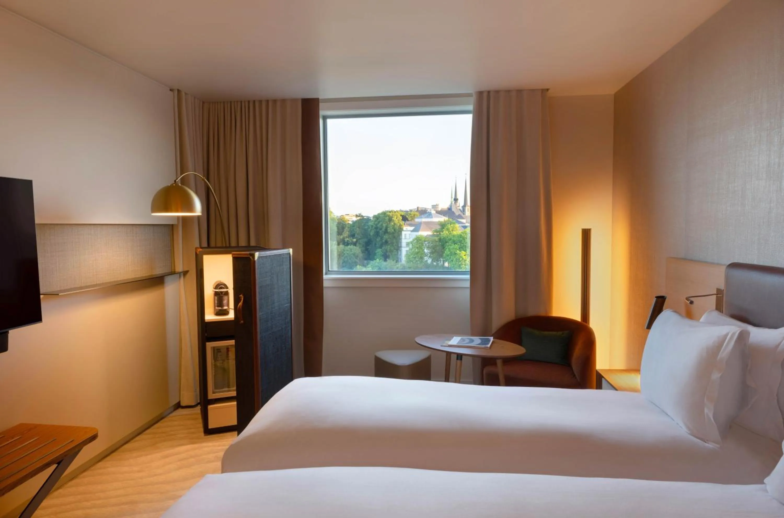 View (from property/room), Bed in Sofitel Luxembourg Le Grand Ducal