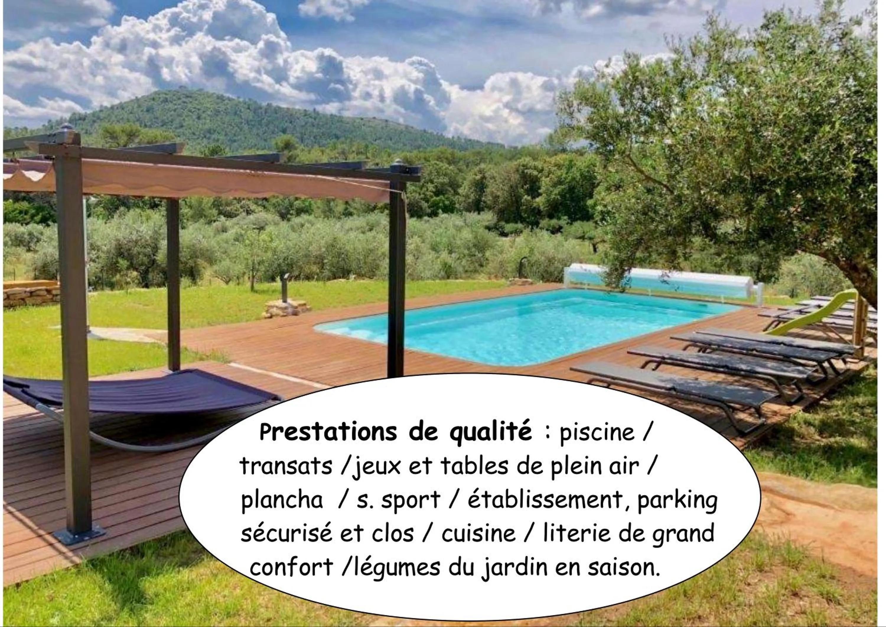 Text overlay in La Villa aux Oliviers