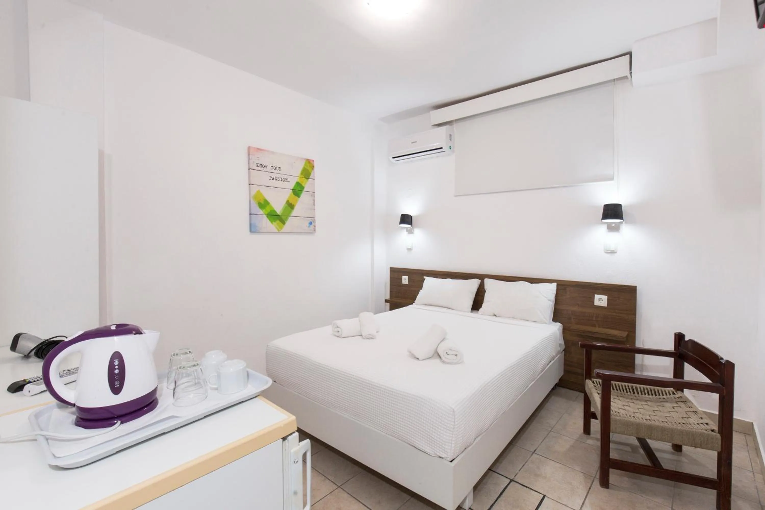 Bedroom, Bed in Kissamia - Self Check In Only - Next to Night Clubs