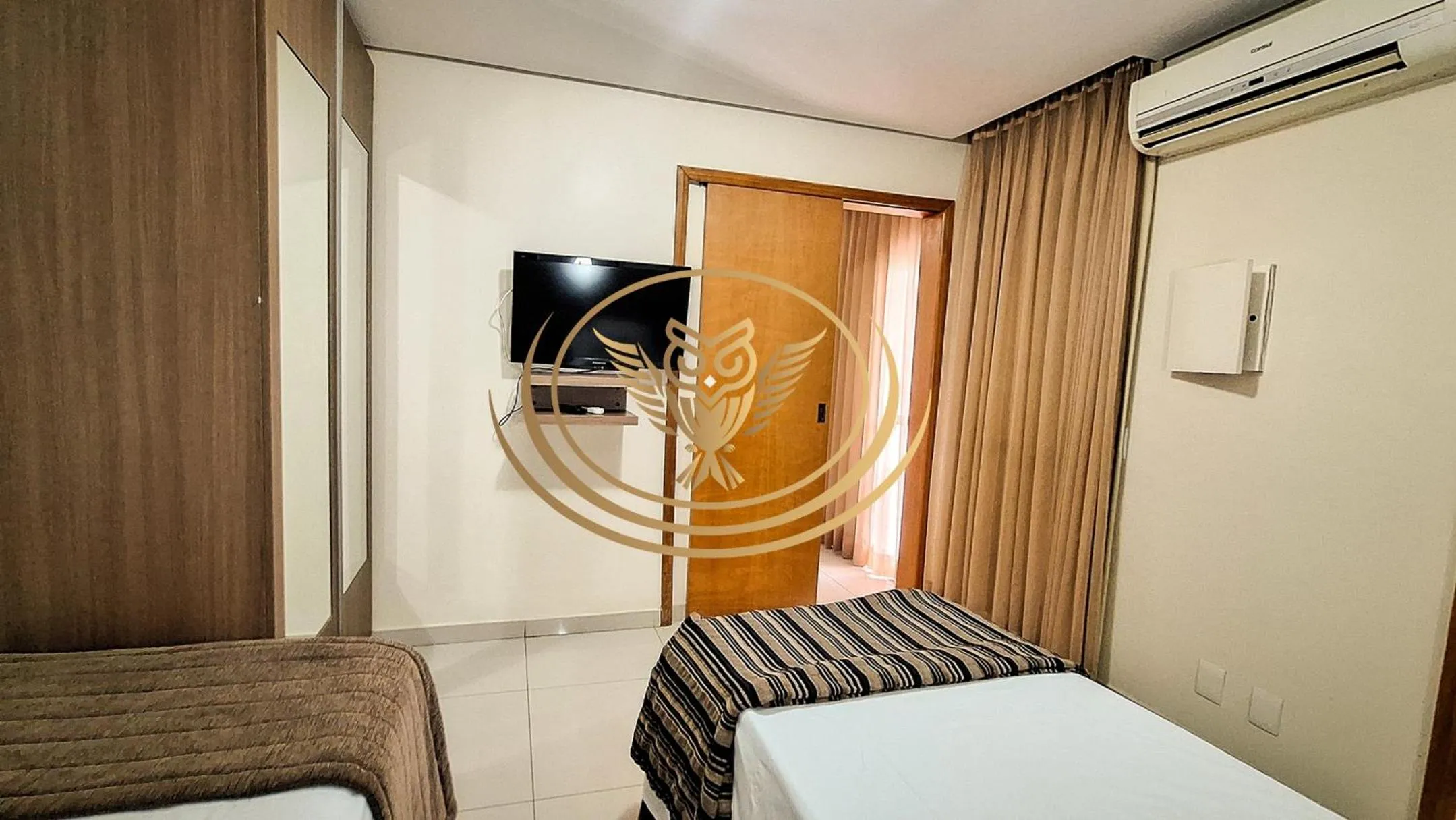 TV and multimedia, Bed in Coruja Imob - Flat Crystal Place