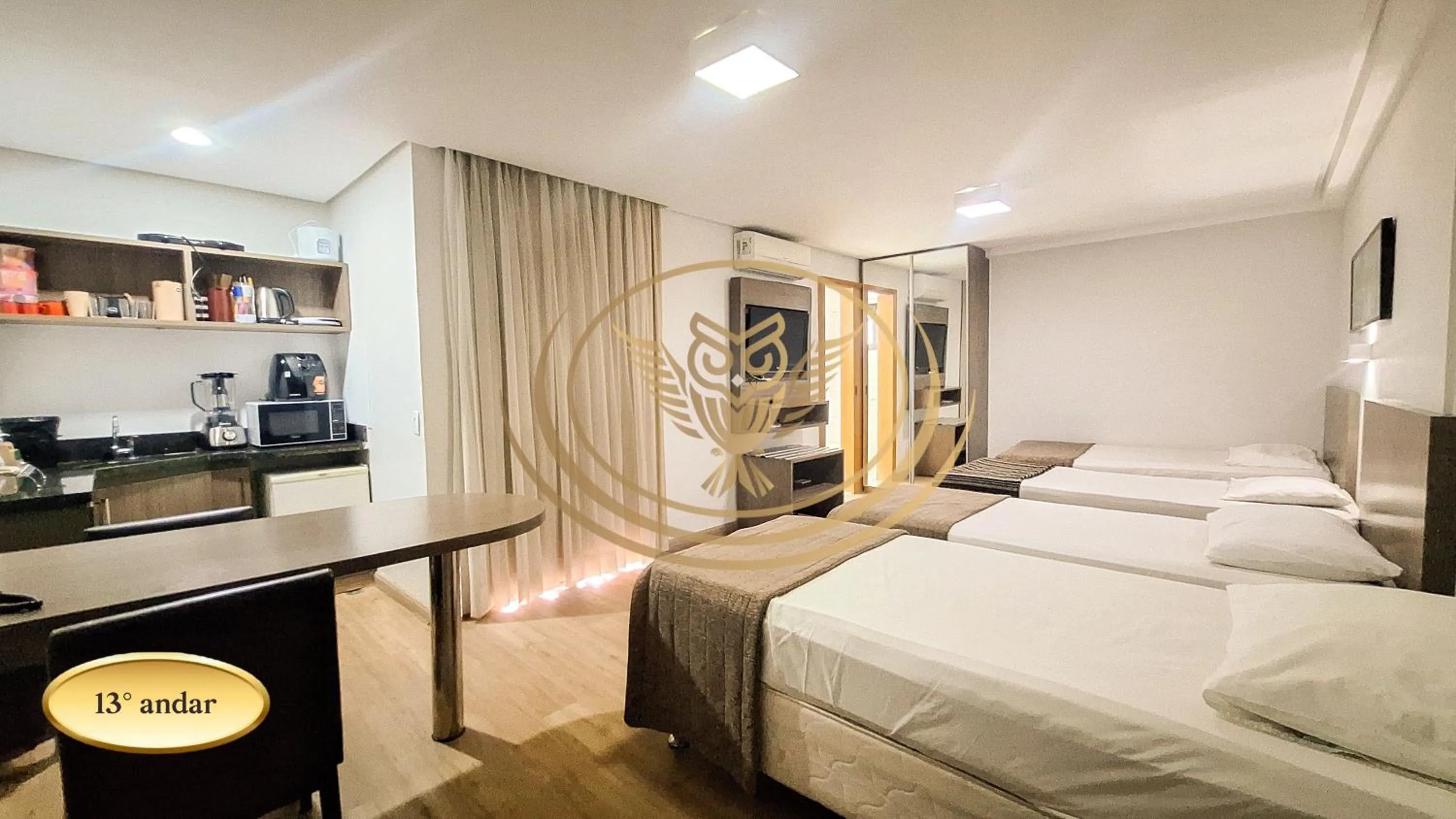 TV and multimedia, Bed in Coruja Imob - Flat Crystal Place