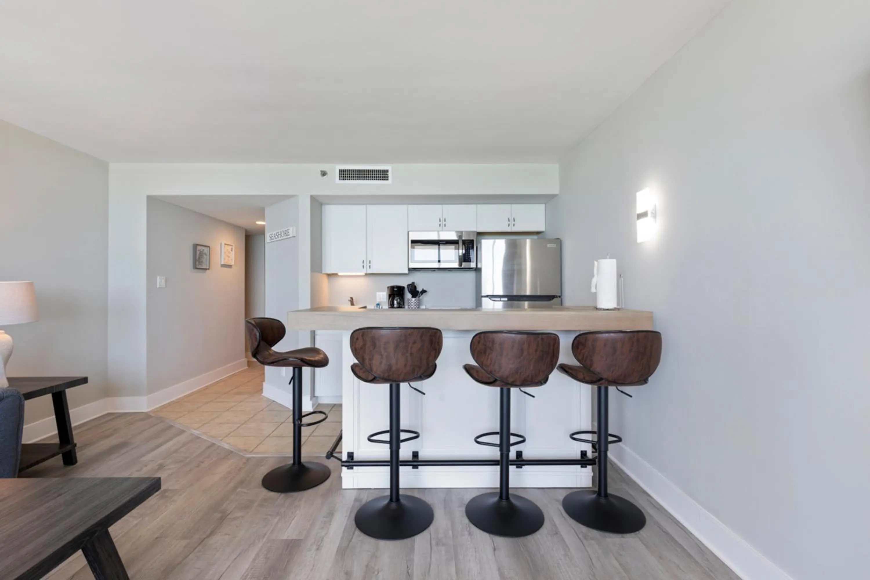 Kitchen or kitchenette in Scenic Views from the balcony at Ocean Forest Plaza Condos