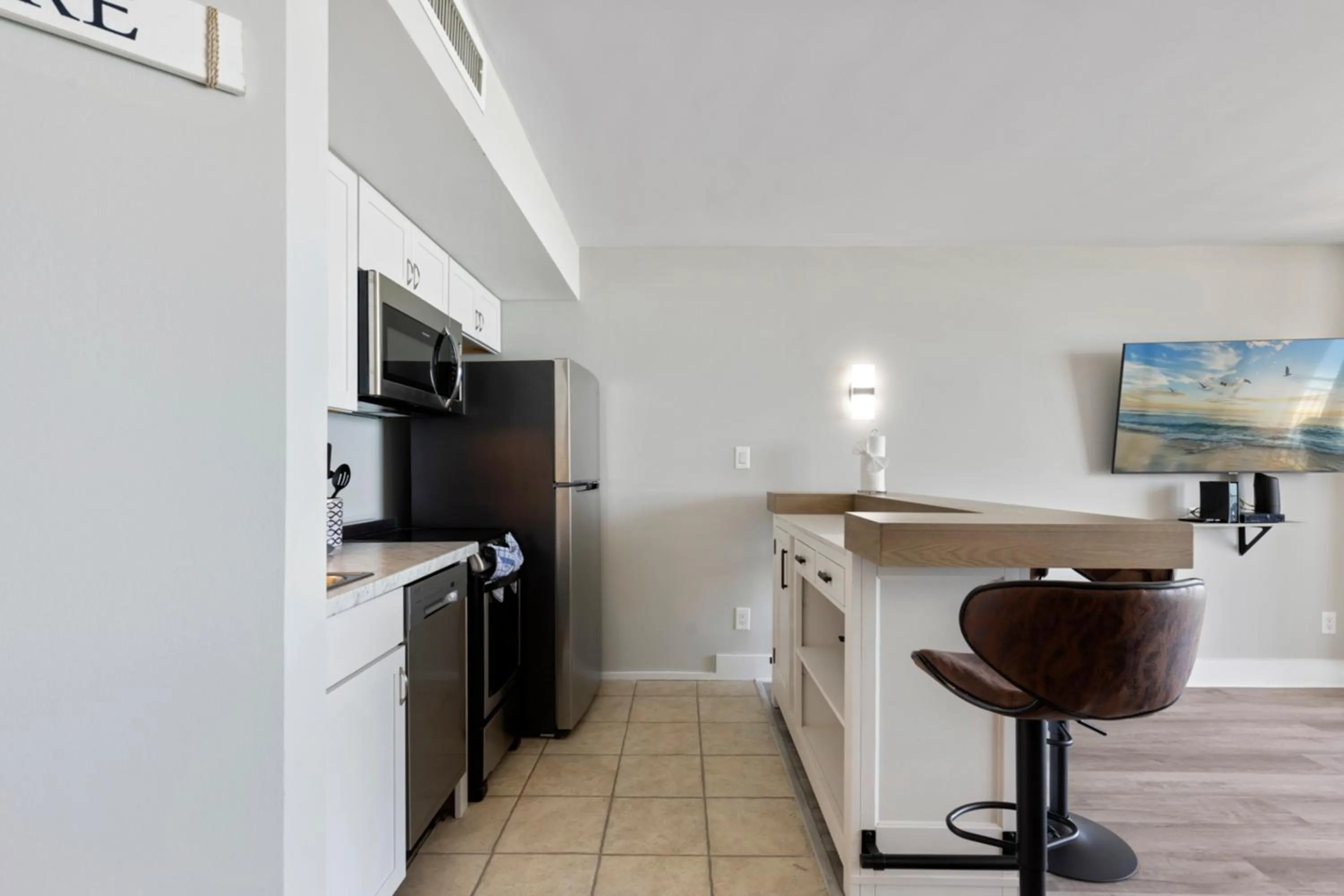 Kitchen or kitchenette in Scenic Views from the balcony at Ocean Forest Plaza Condos