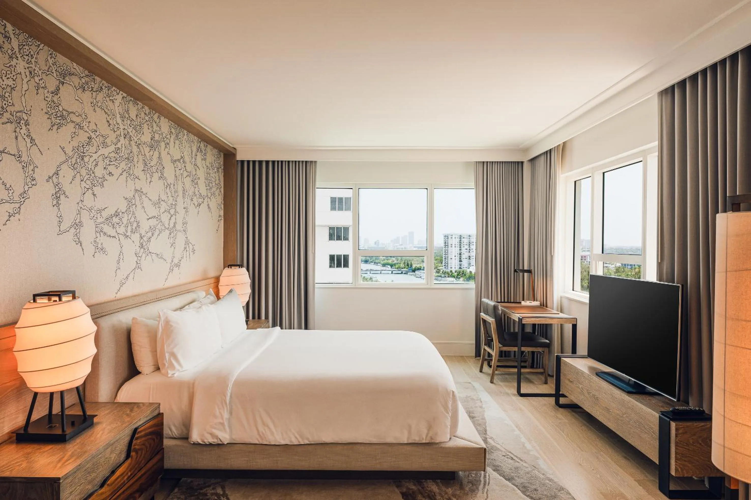 Bed in Nobu Hotel Miami Beach