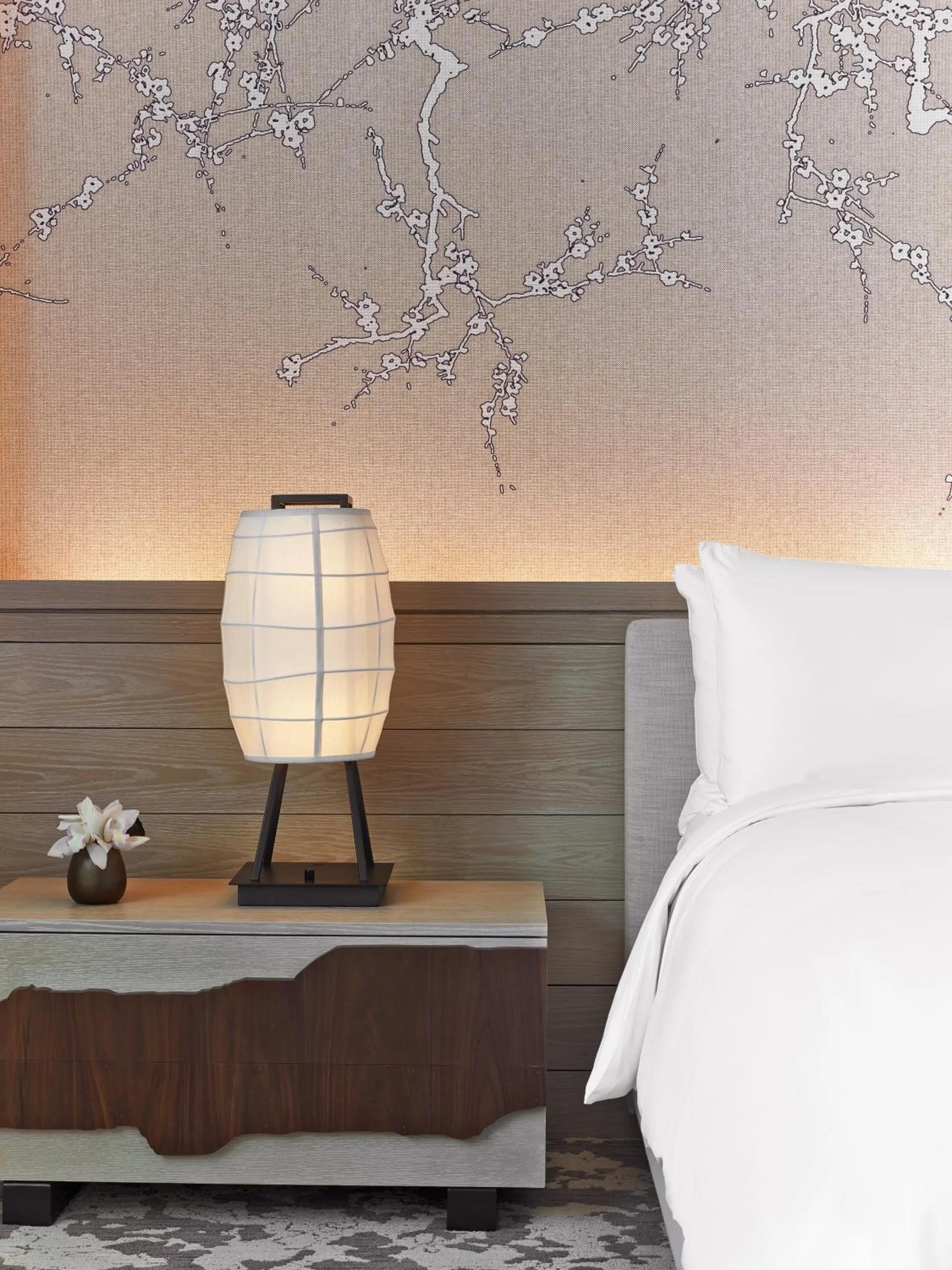 Decorative detail, Bed in Nobu Hotel Miami Beach