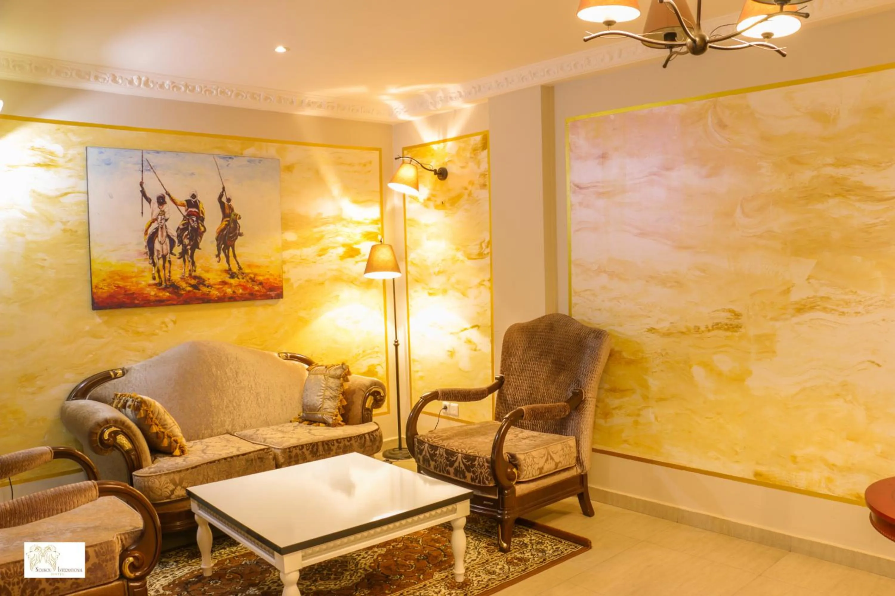 Seating area in Noubou International Hotel