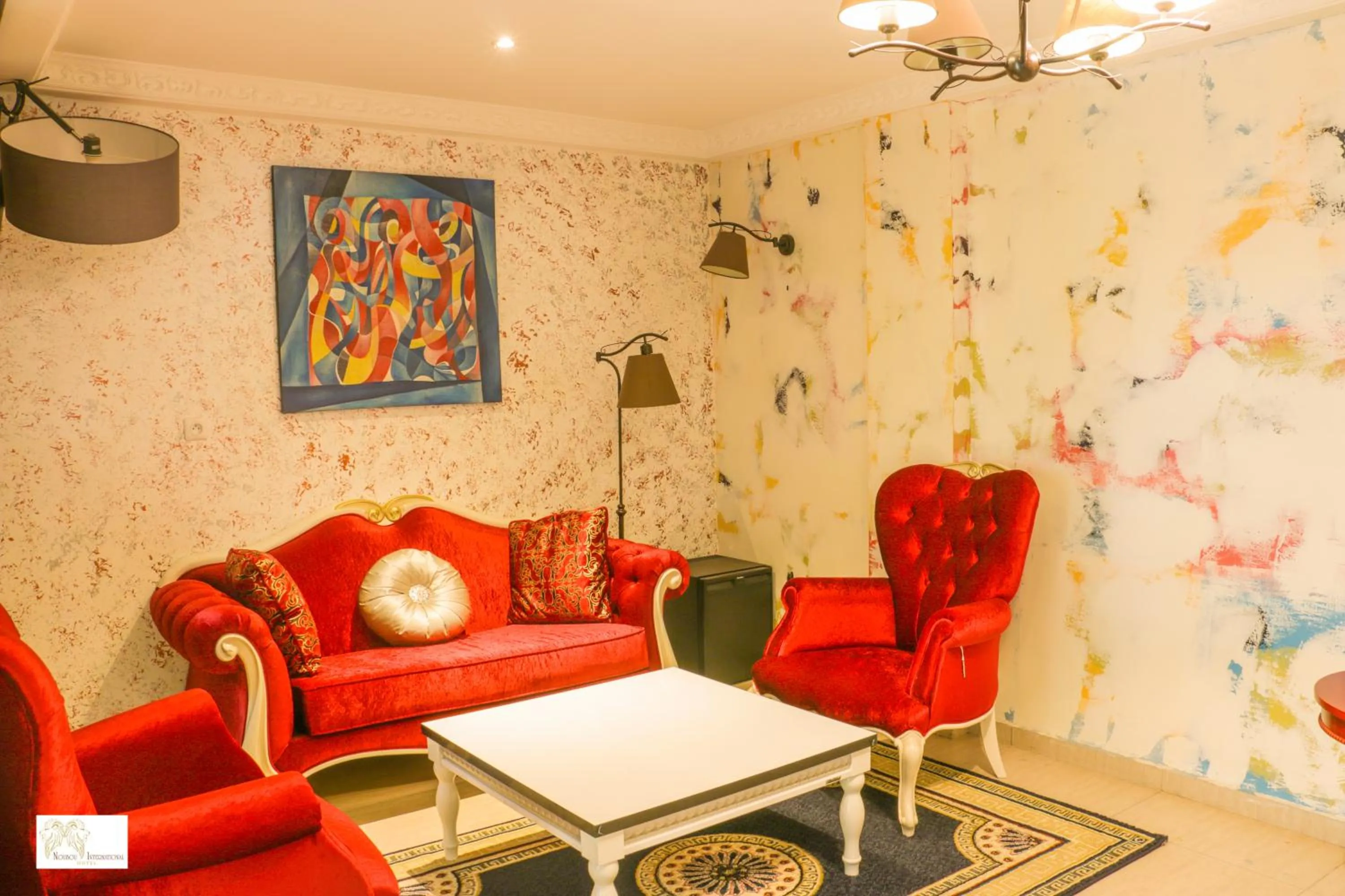 Seating area in Noubou International Hotel