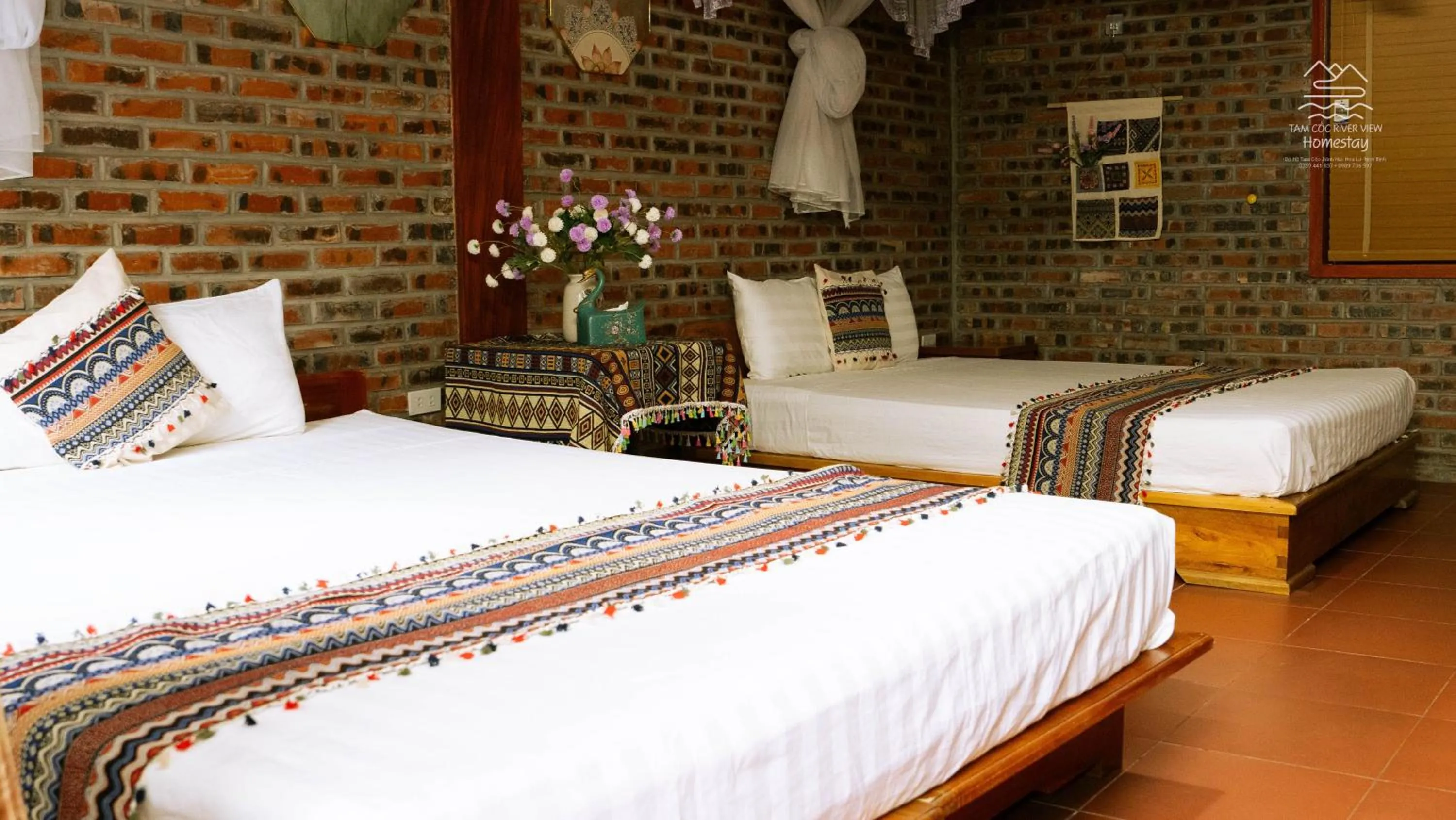 Bed in Tam Coc River View Homestay