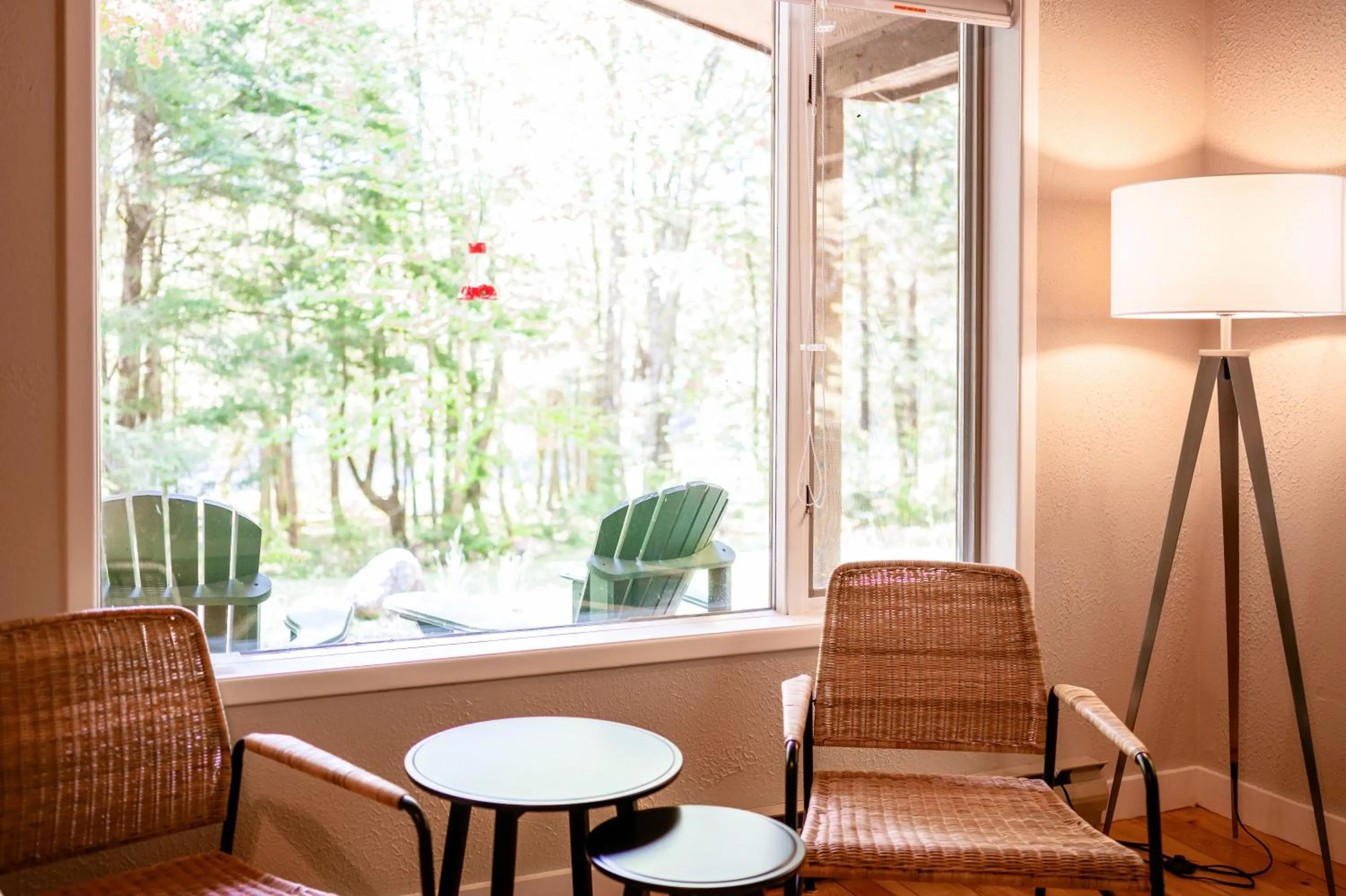 Living room in Mersey River Chalets a nature retreat