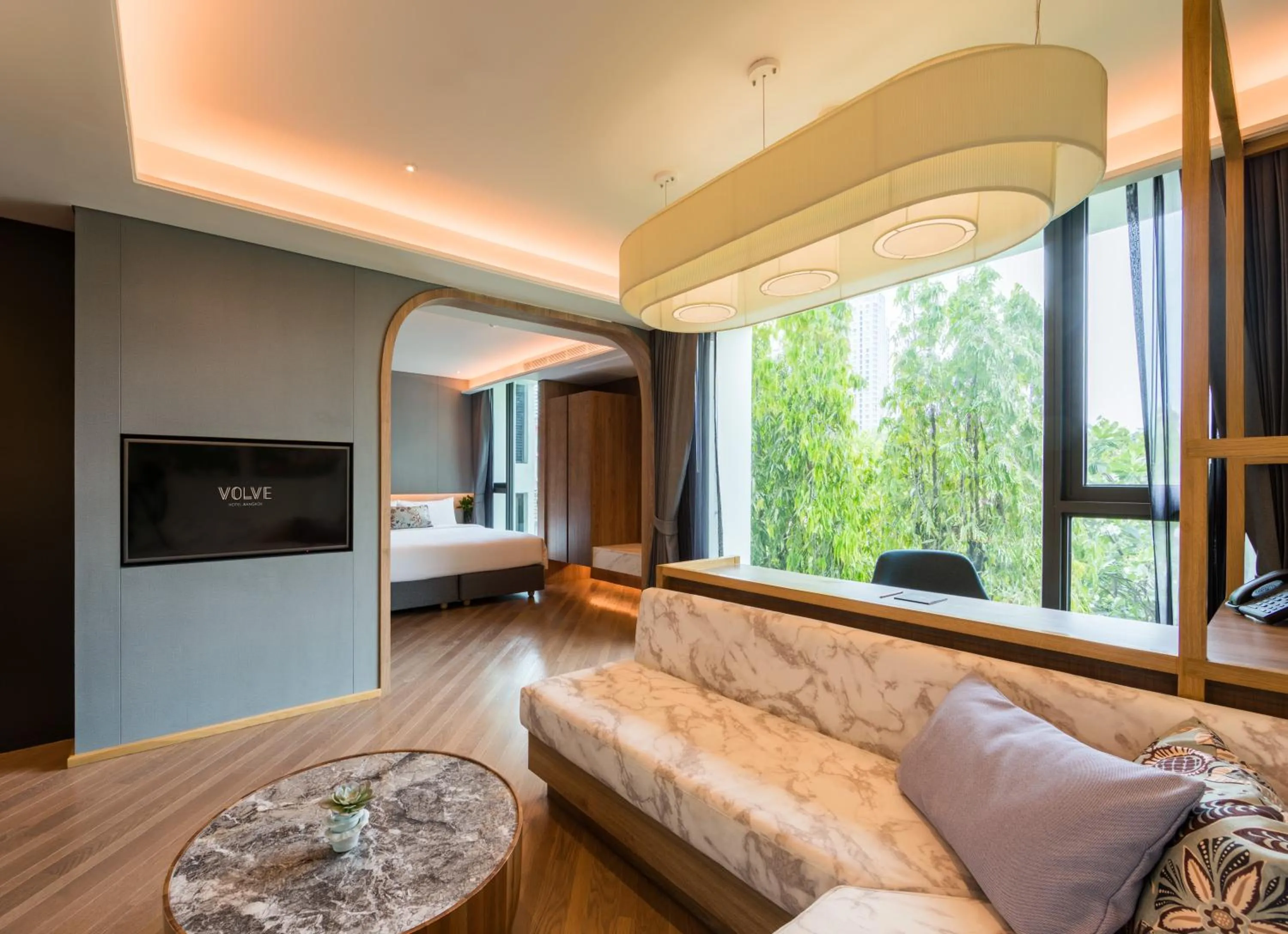 Bed in Volve Hotel Bangkok