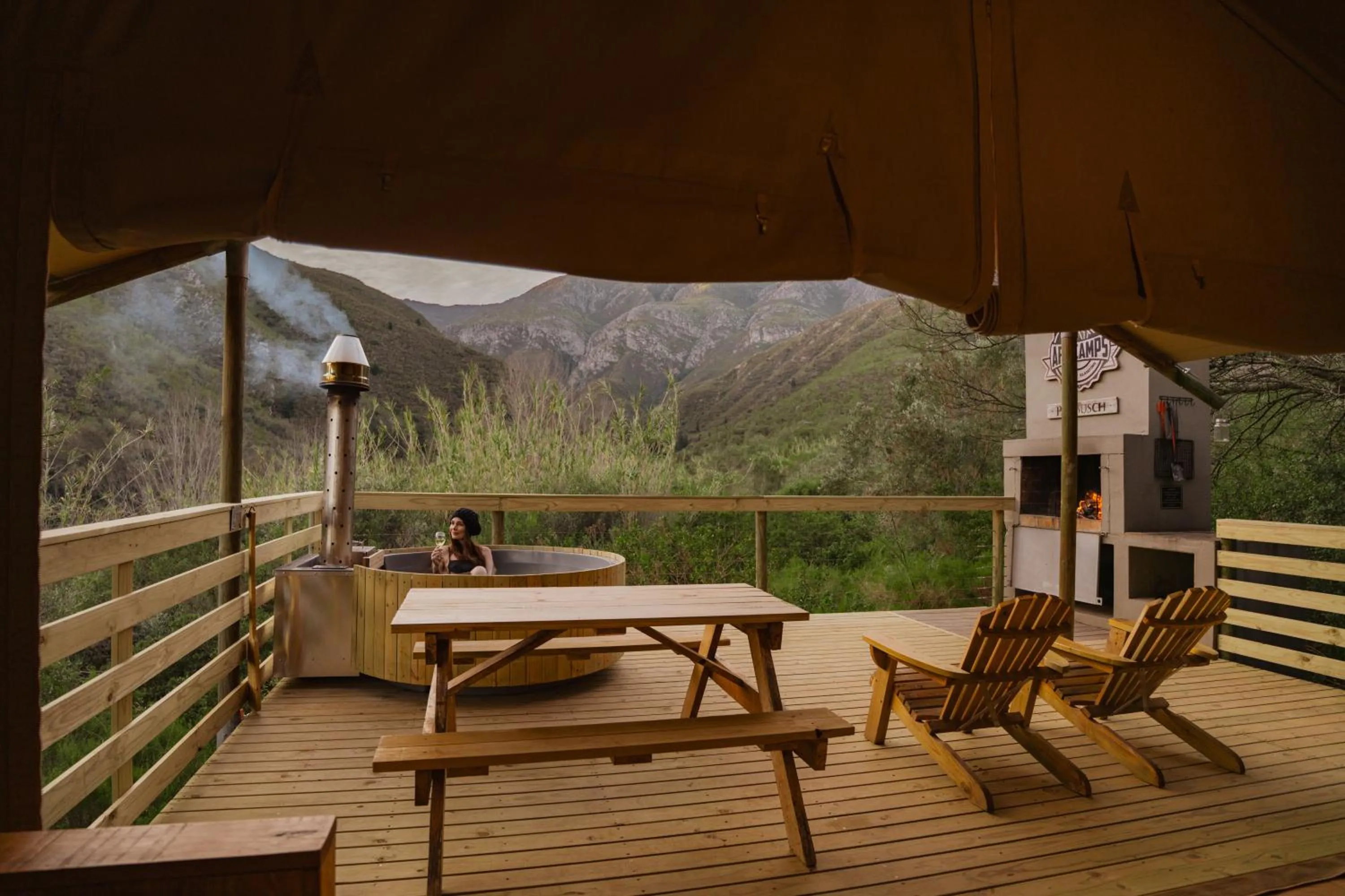 Hot Tub in AfriCamps at Pat Busch