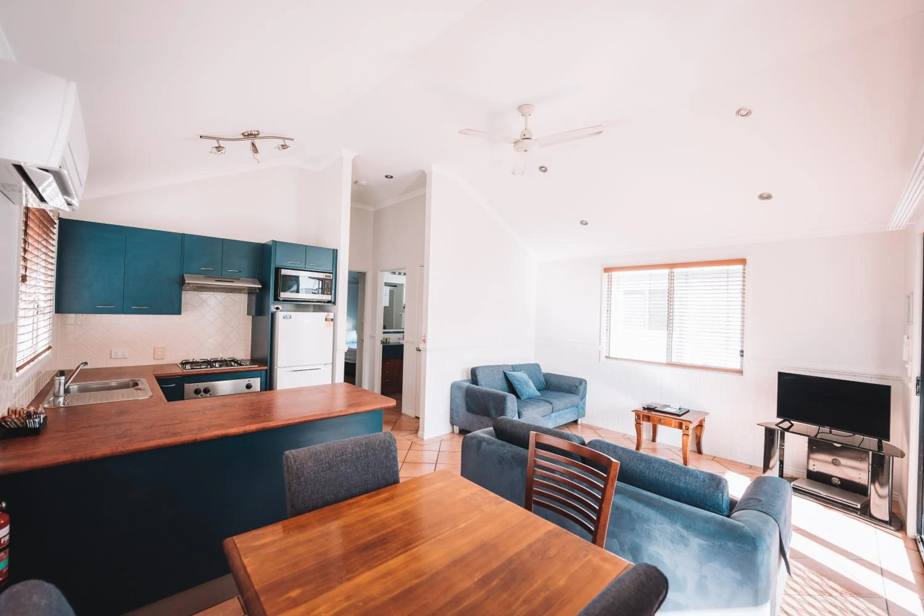 Living room in BIG4 Rainbow Beach Holiday Park