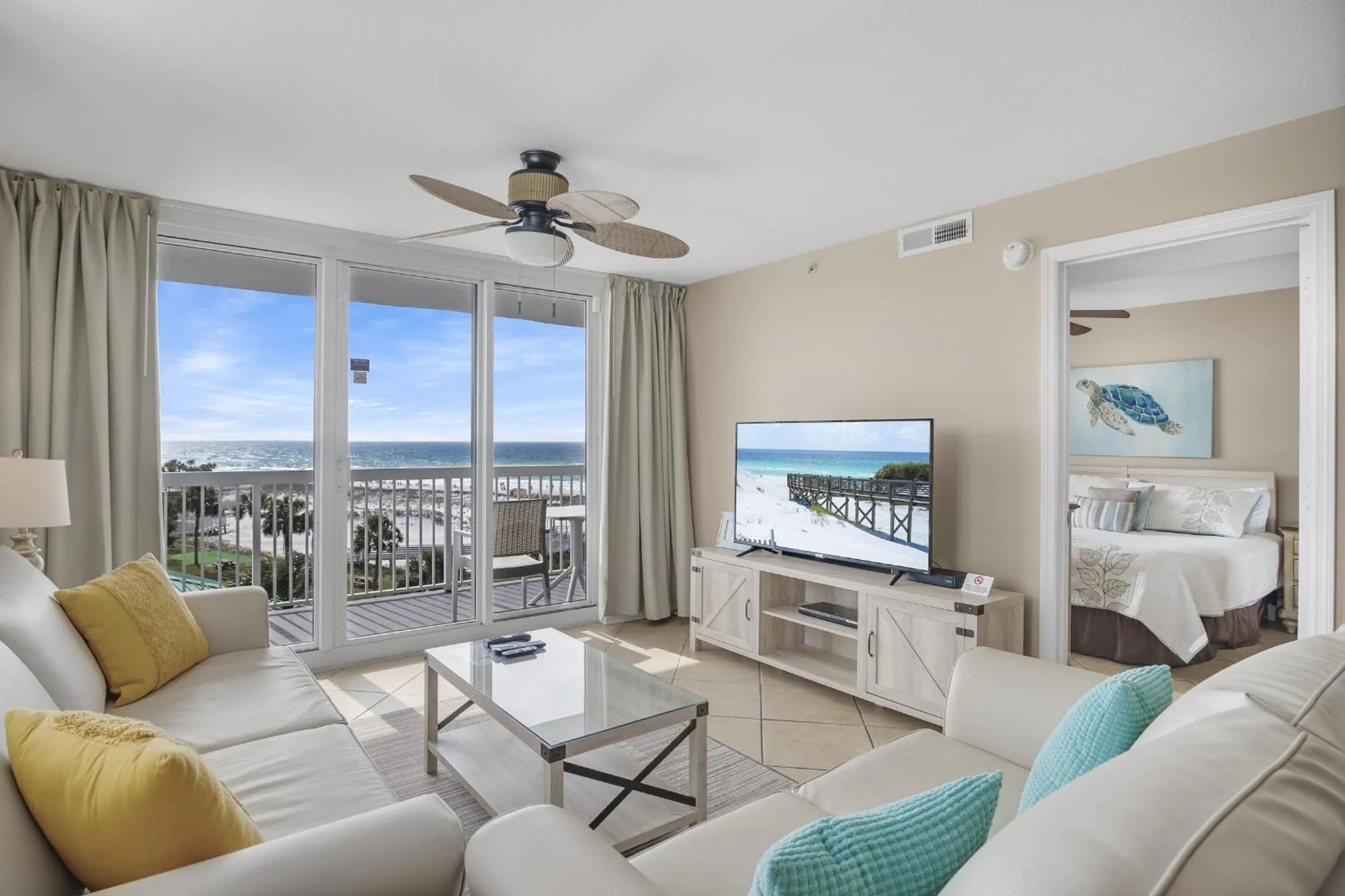 Living room in Pelican Beach Resort Condos