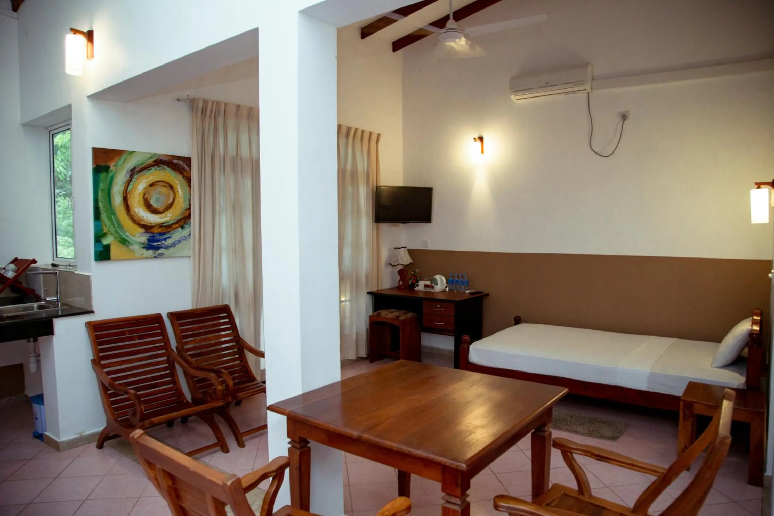 Seating area in Prince Beach Hotel Bentota