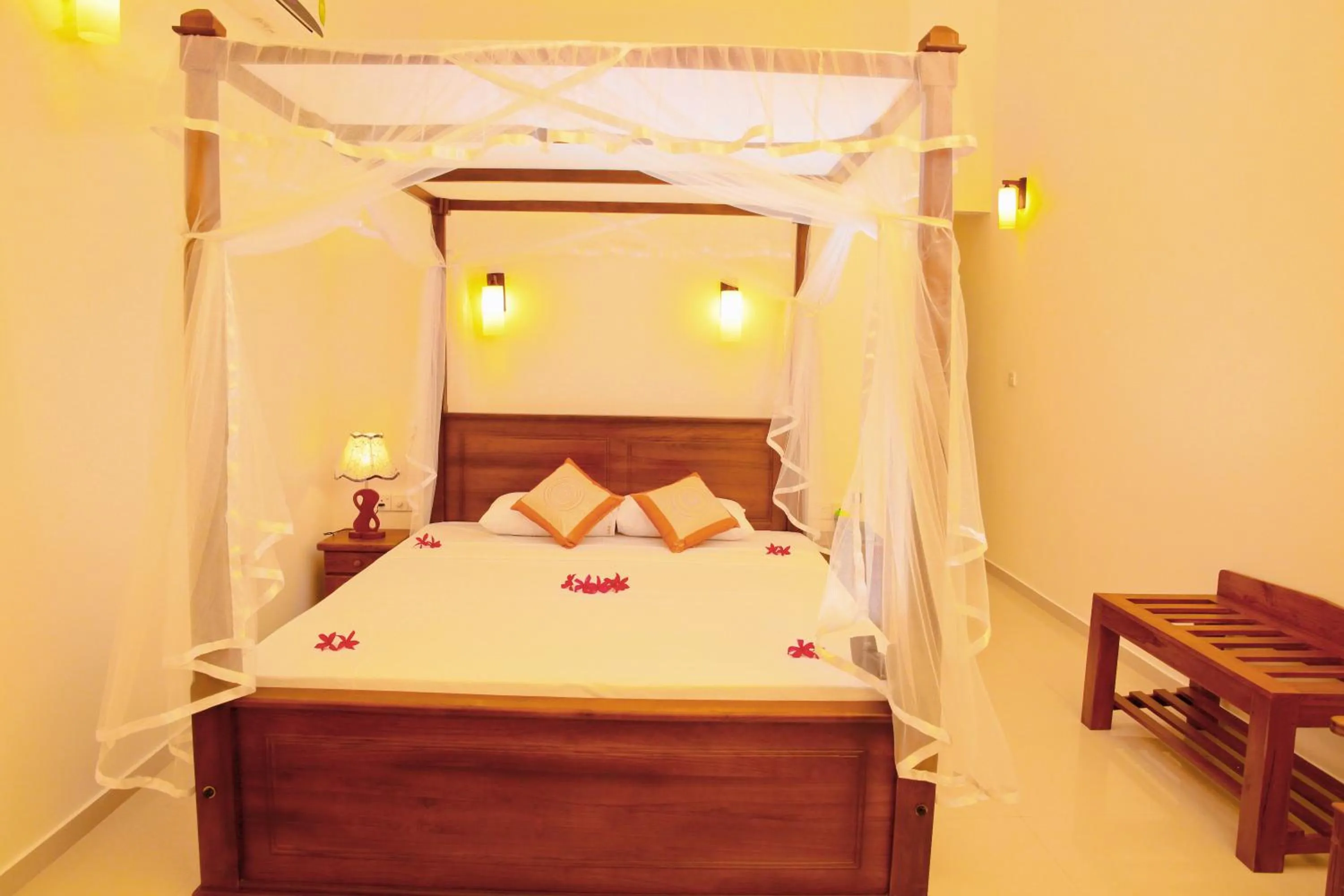 Bedroom, Bed in Prince Beach Hotel Bentota