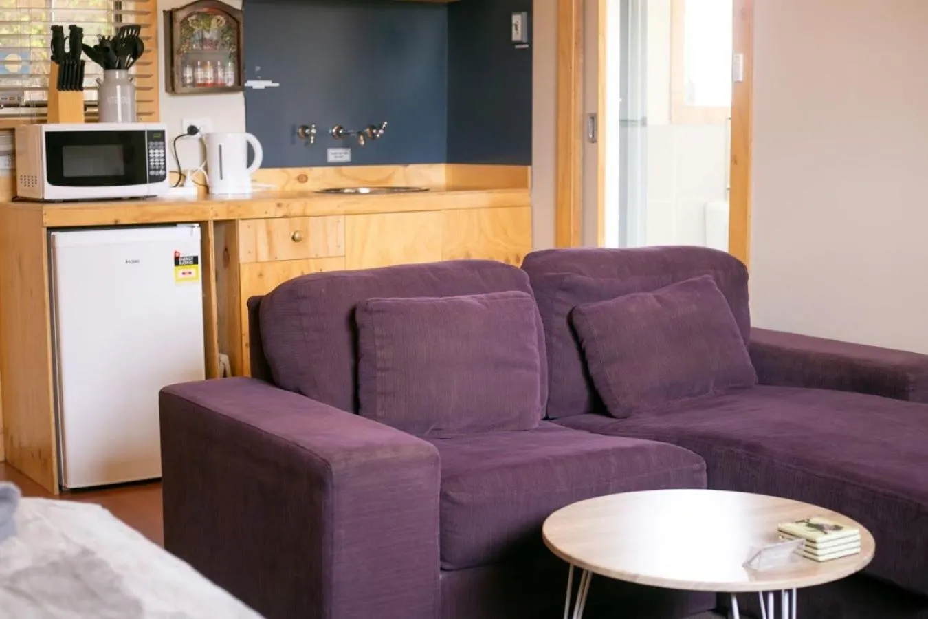 Seating area in 3 Hills at The Good Place