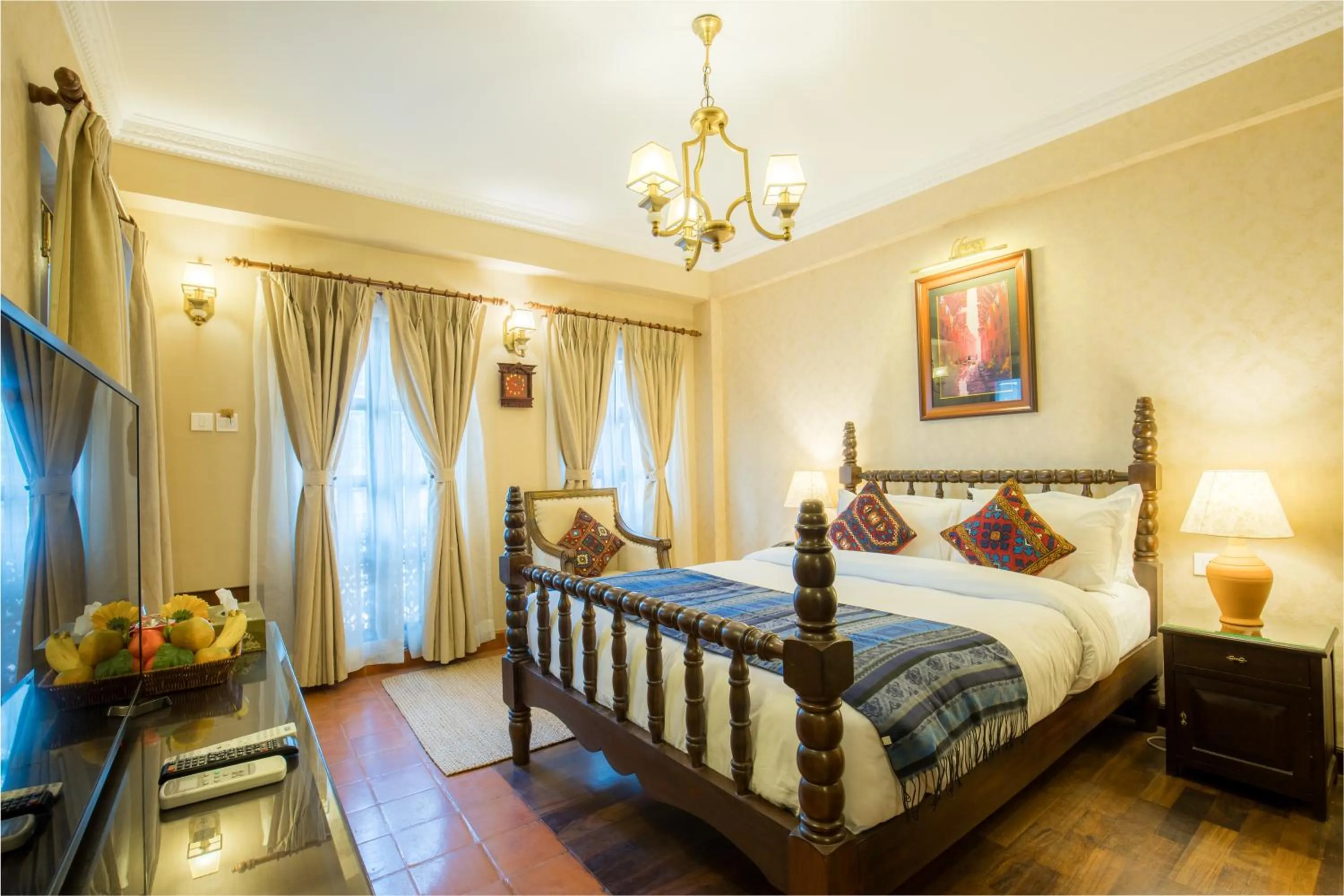 Bedroom, Bed in Baber Mahal Vilas - The Heritage Hotel