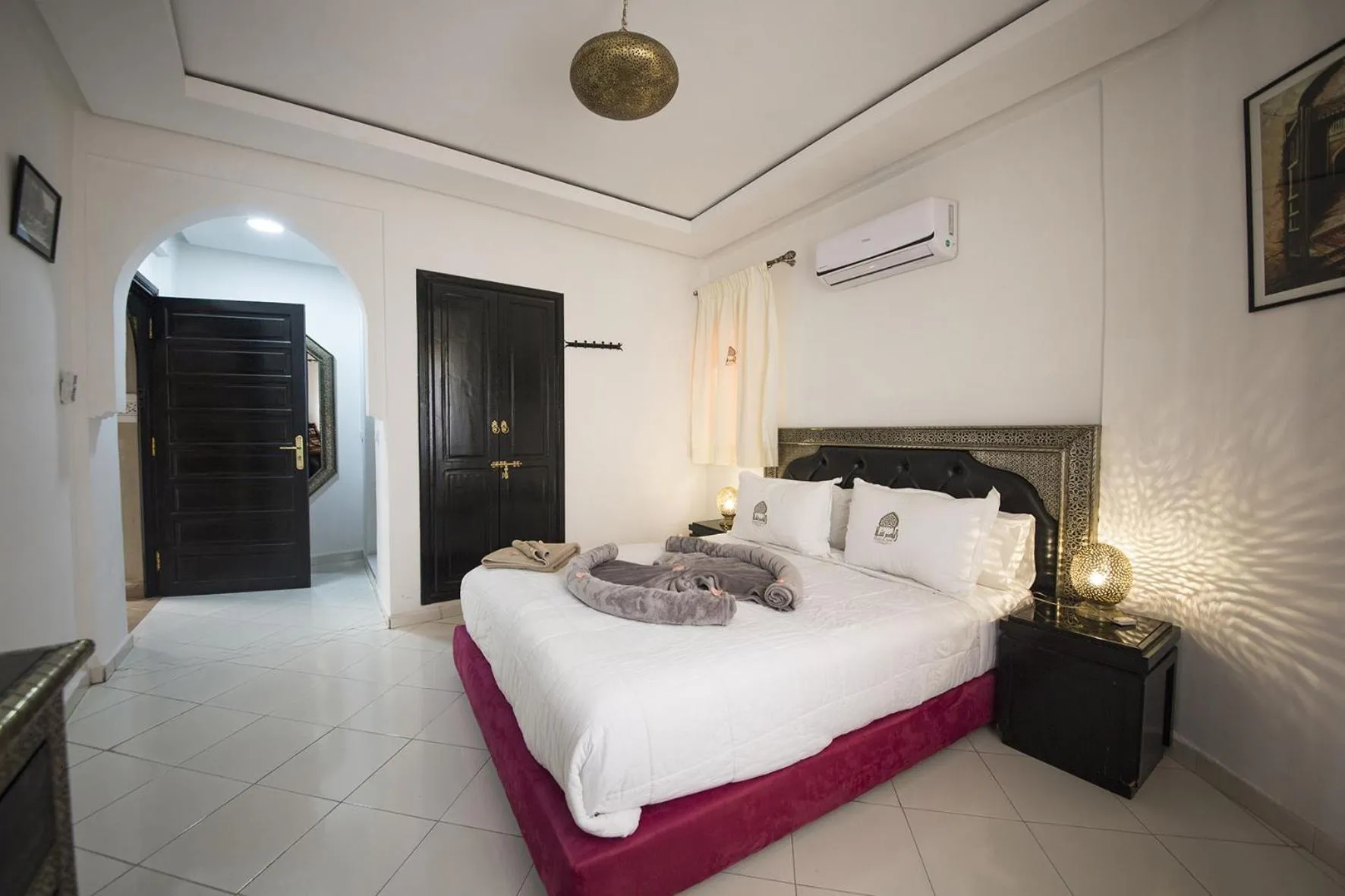 Bed in Riad Challa Hotel & Spa