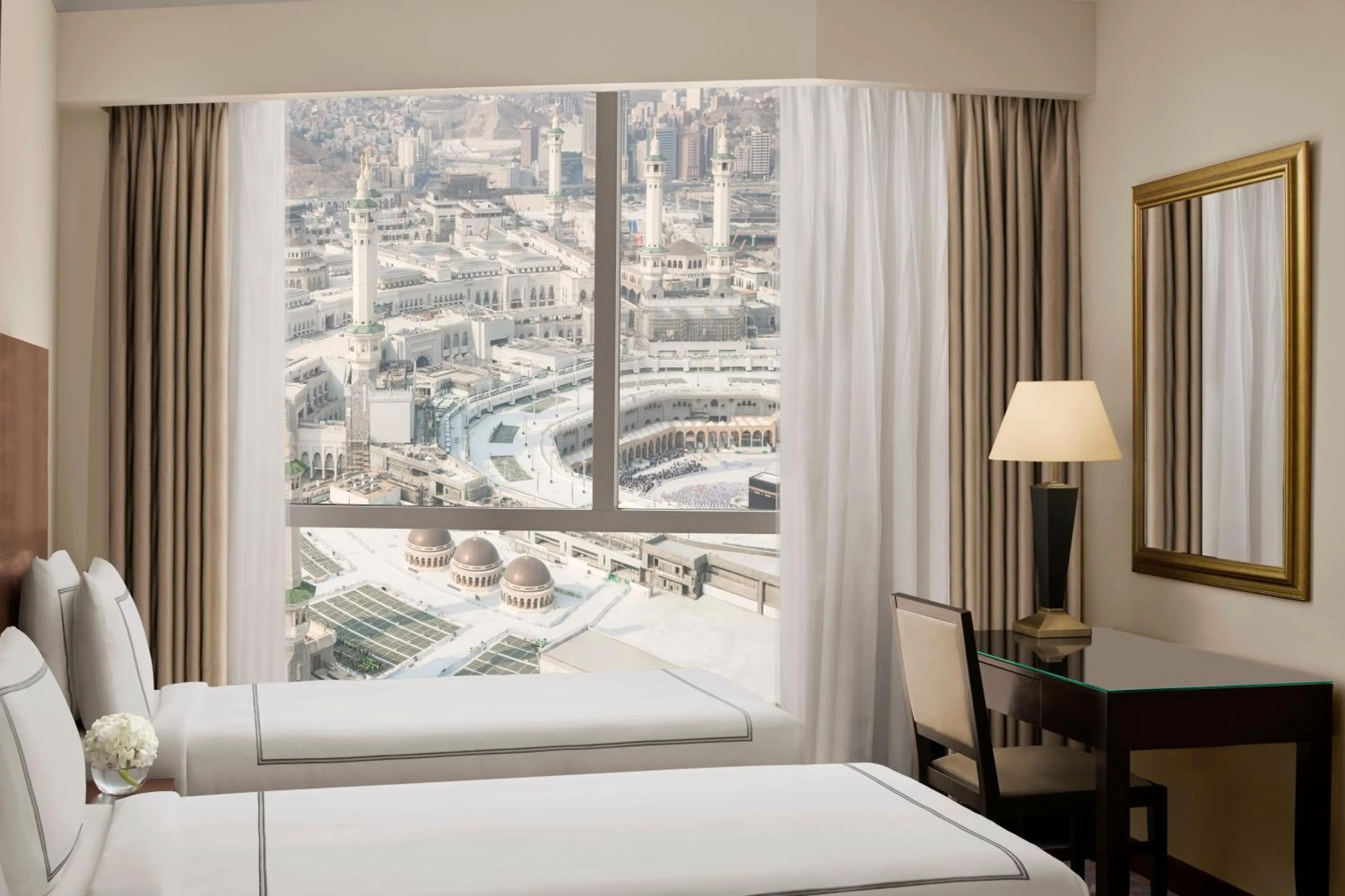 View (from property/room), Bed in Swissotel Al Maqam Makkah