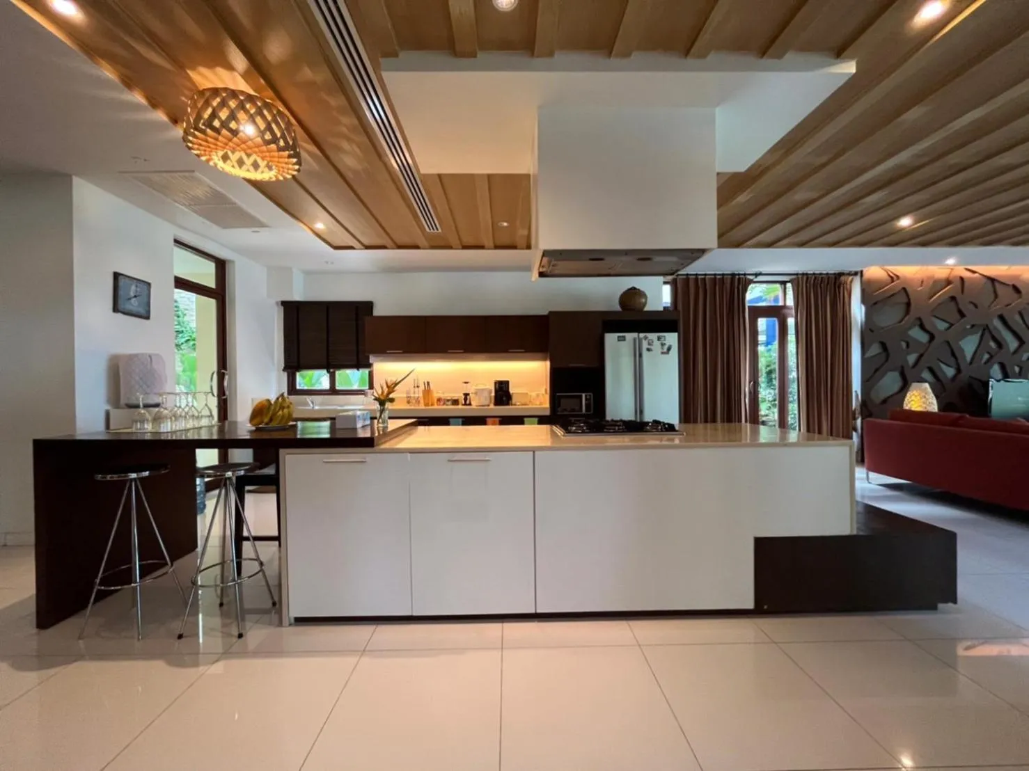 Kitchen or kitchenette in Amatapura Beachfront Villa 10 , SHA Certified