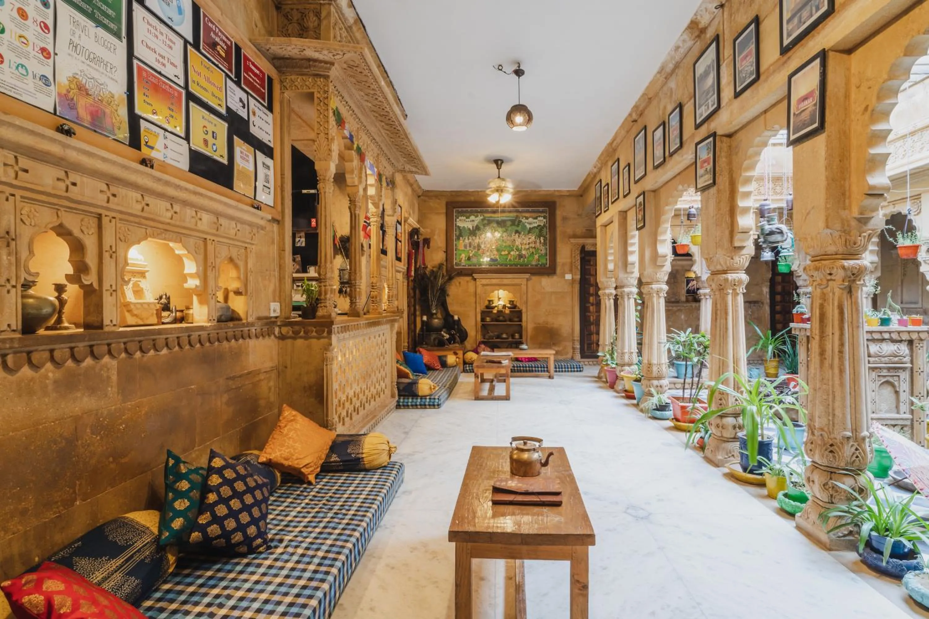Seating area in Moustache Jaisalmer