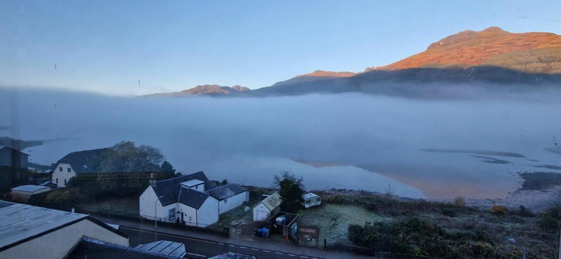 Mountain view in Loch Long Hotel