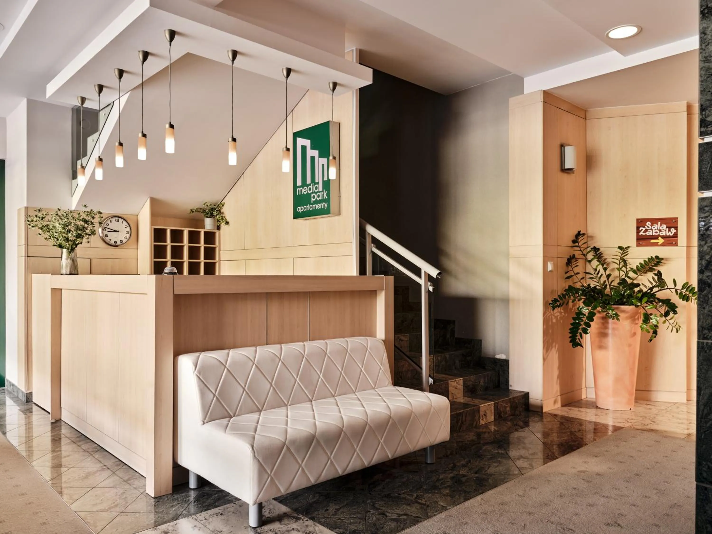 Lobby or reception in Apartamenty Media Park