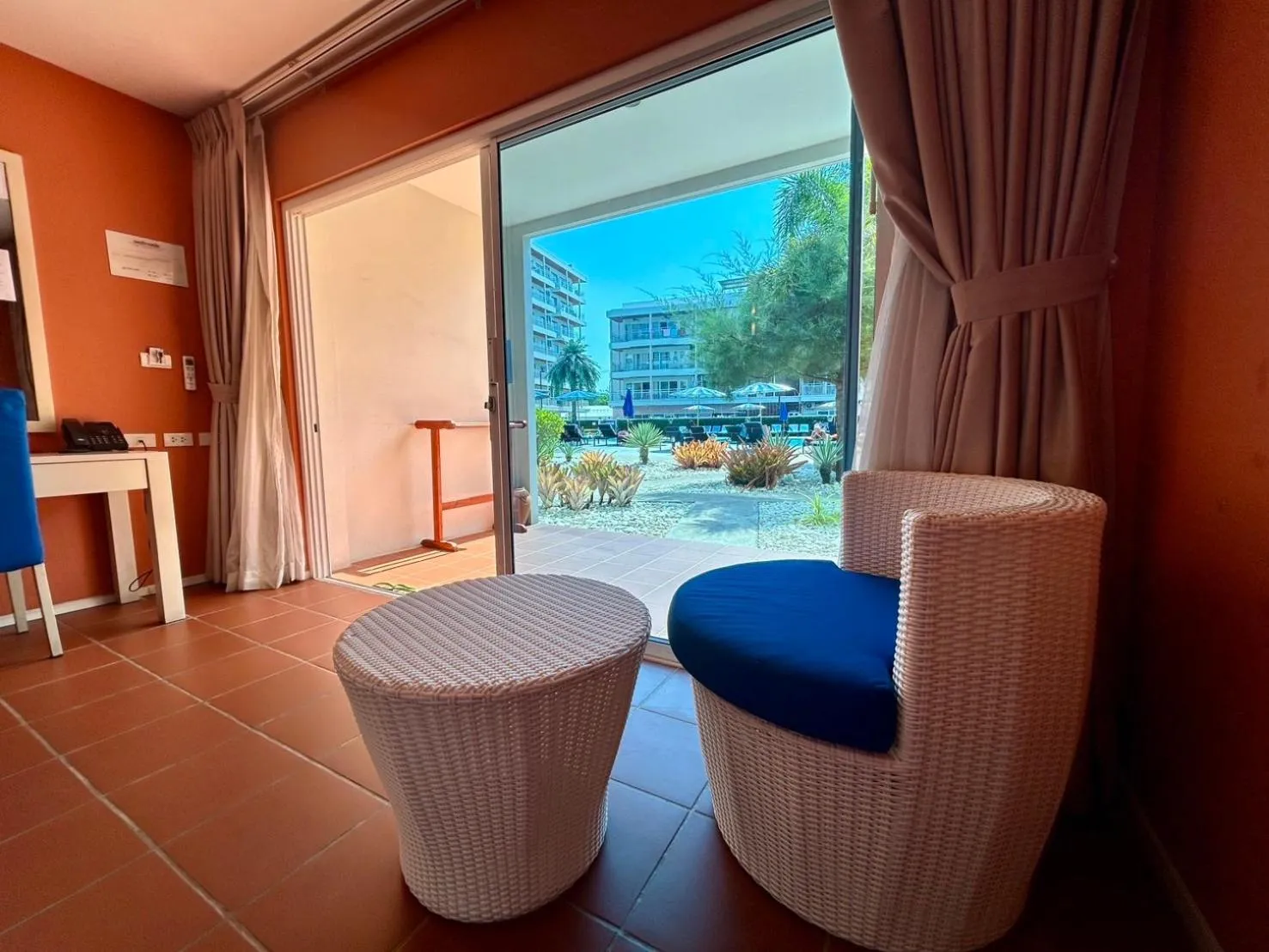 Seating area in GrandBlue Resort & Beachclub