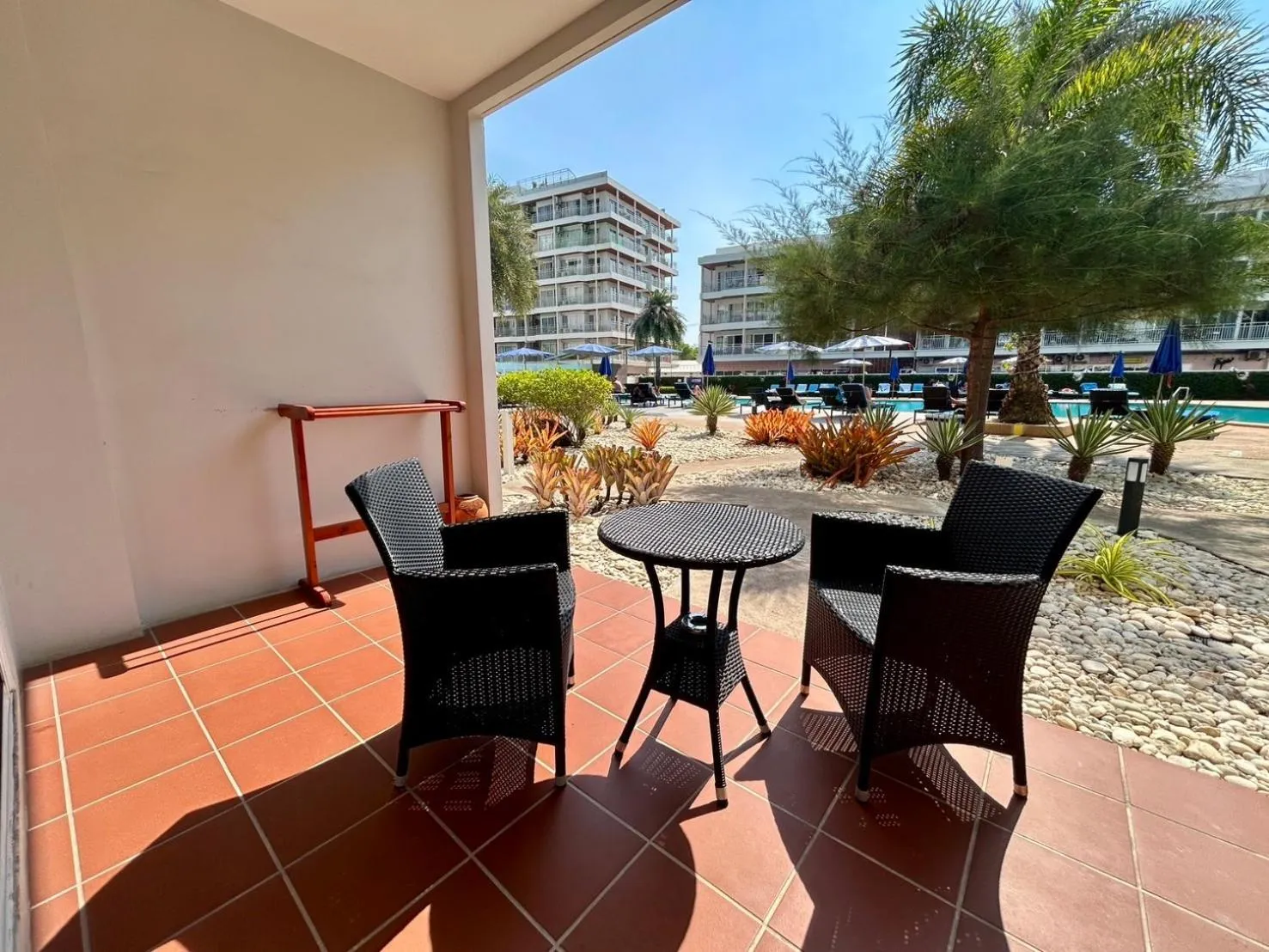 Seating area in GrandBlue Resort & Beachclub