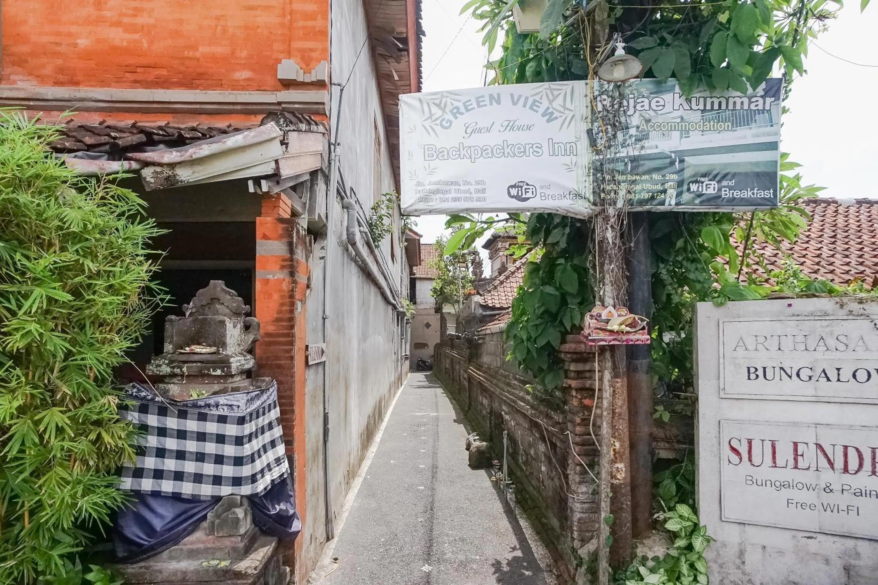 Property building in Green View Ubud Hostel Bali