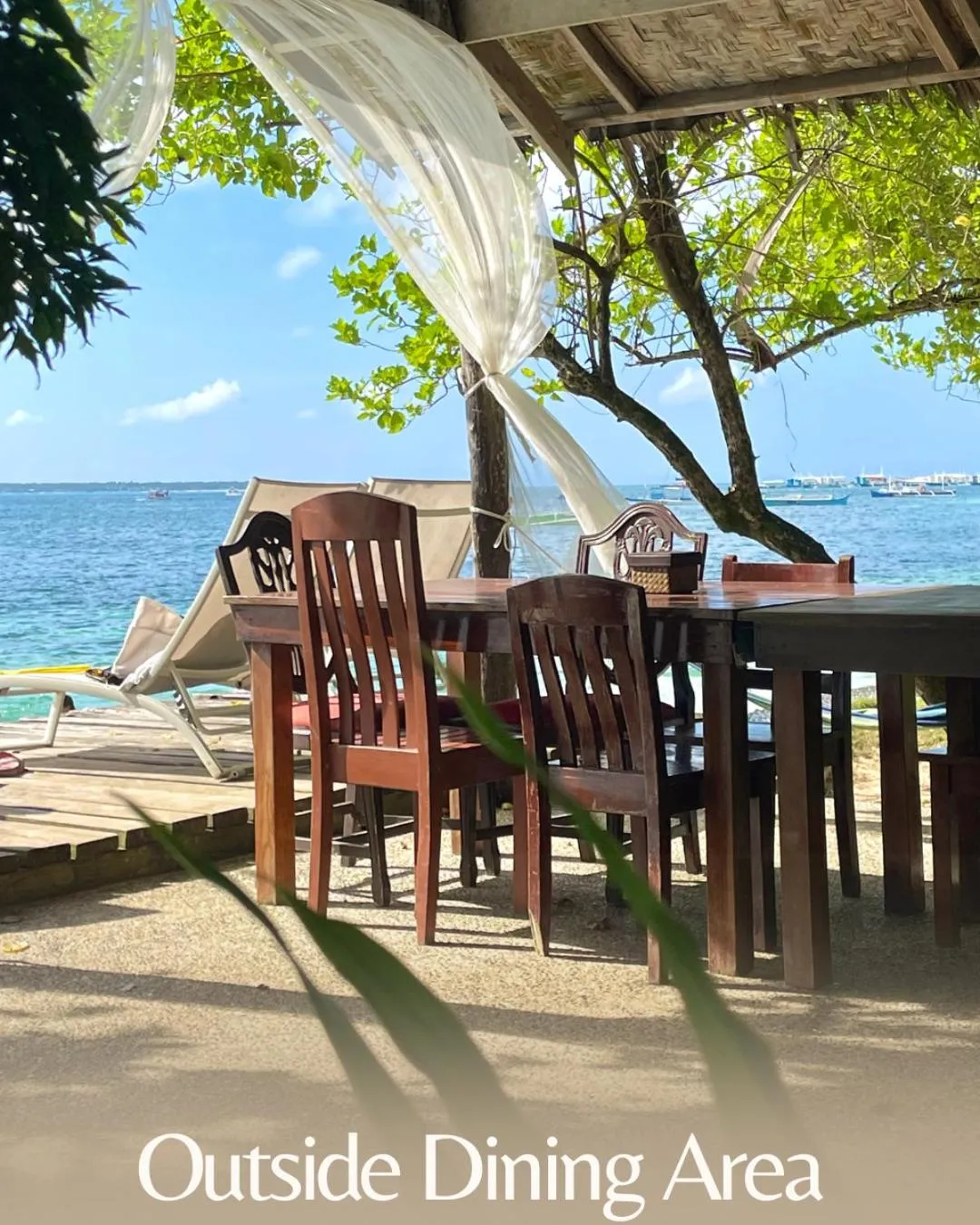 Dining area in Patrick's on the Beach Resort