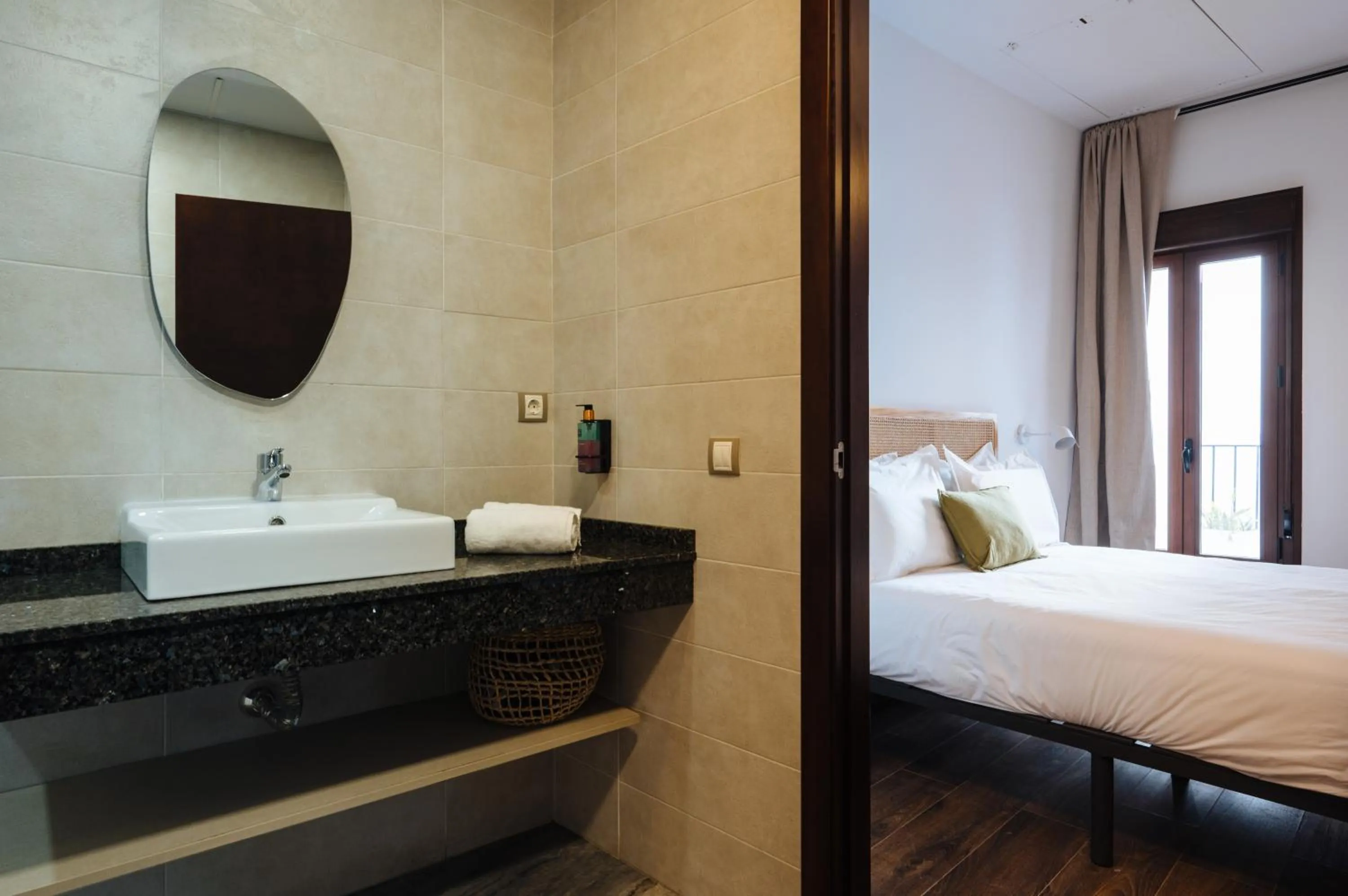 Bathroom, Bed in Apartamentos "El Escondite de María"