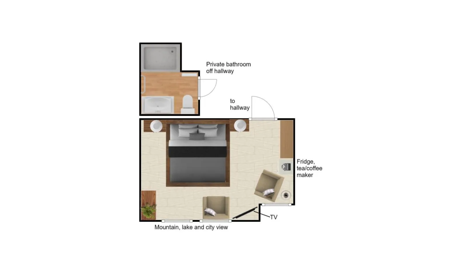 Photo of the whole room in Cloudside Hotel