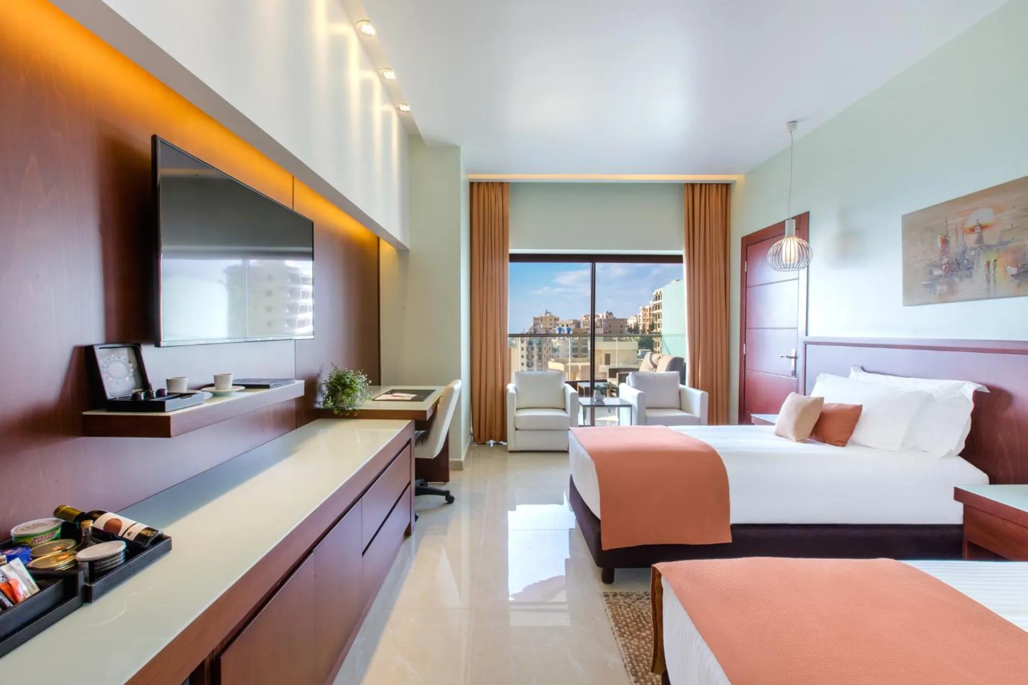 Bathroom, Bed in BURJ ON BAY Hotel