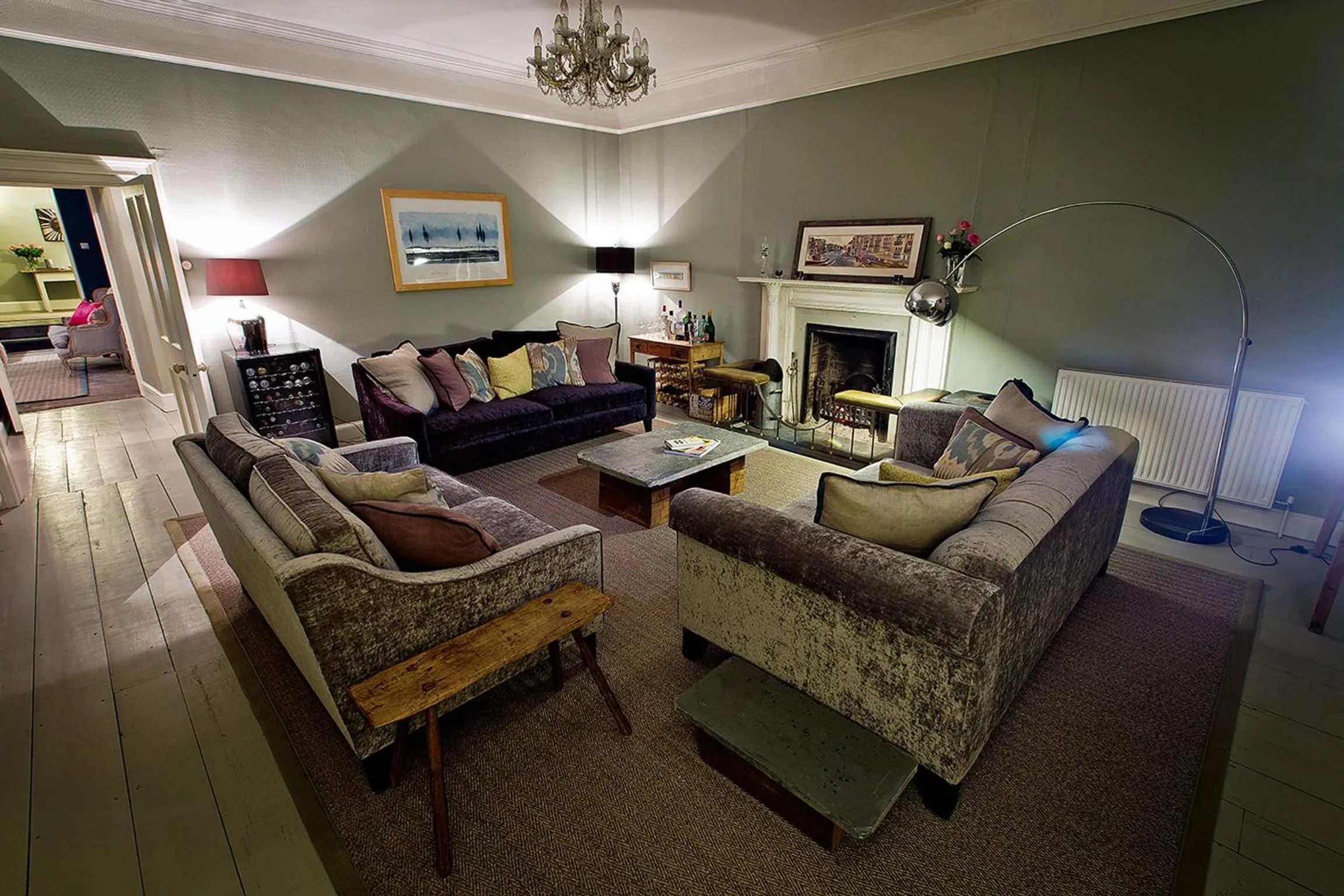 Living room in Trewornan Manor