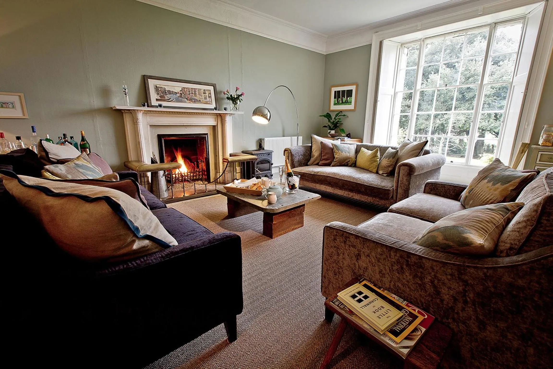 Living room in Trewornan Manor