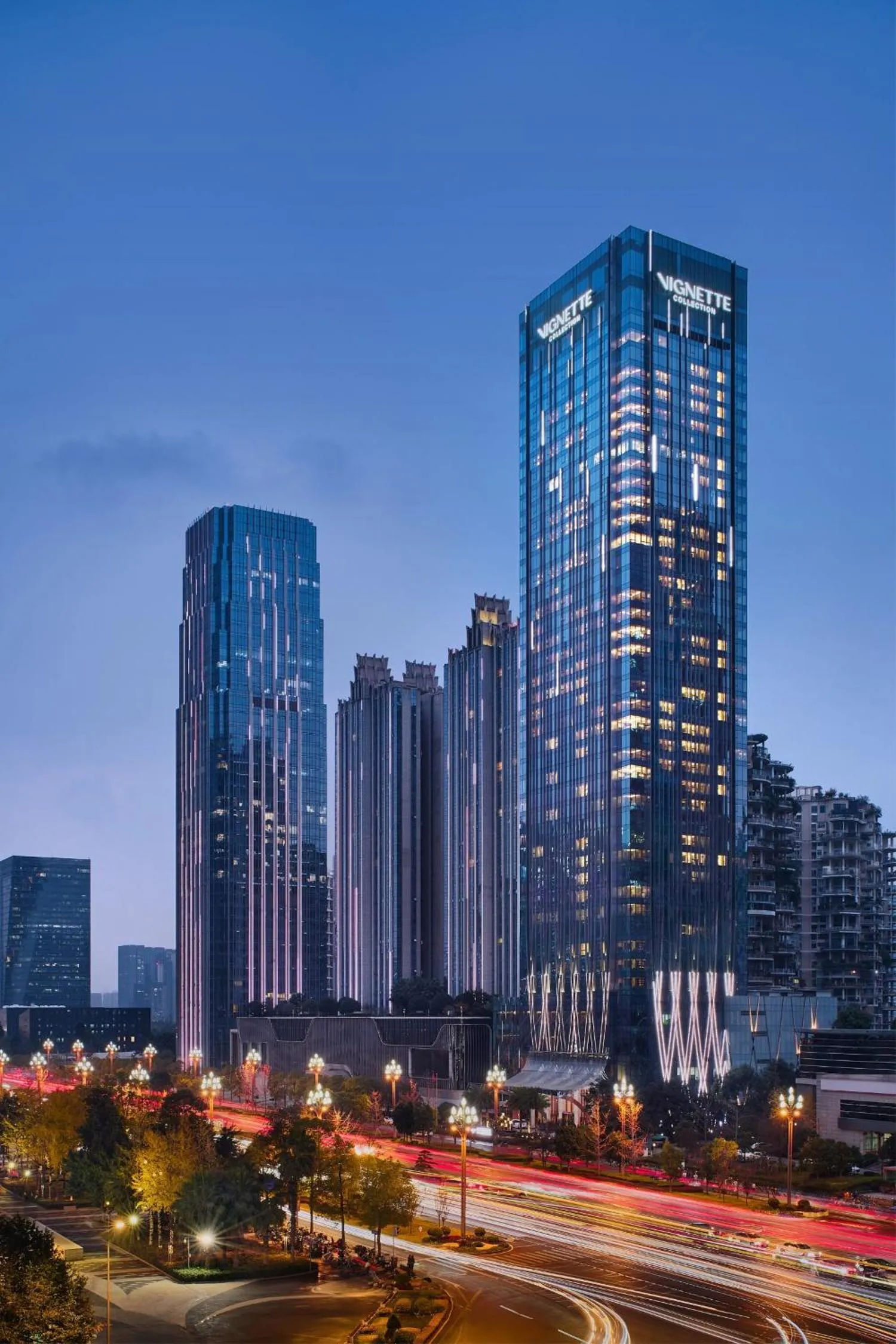 Property building in Vignette Collection Palm Springs Hotel Chengdu by IHG