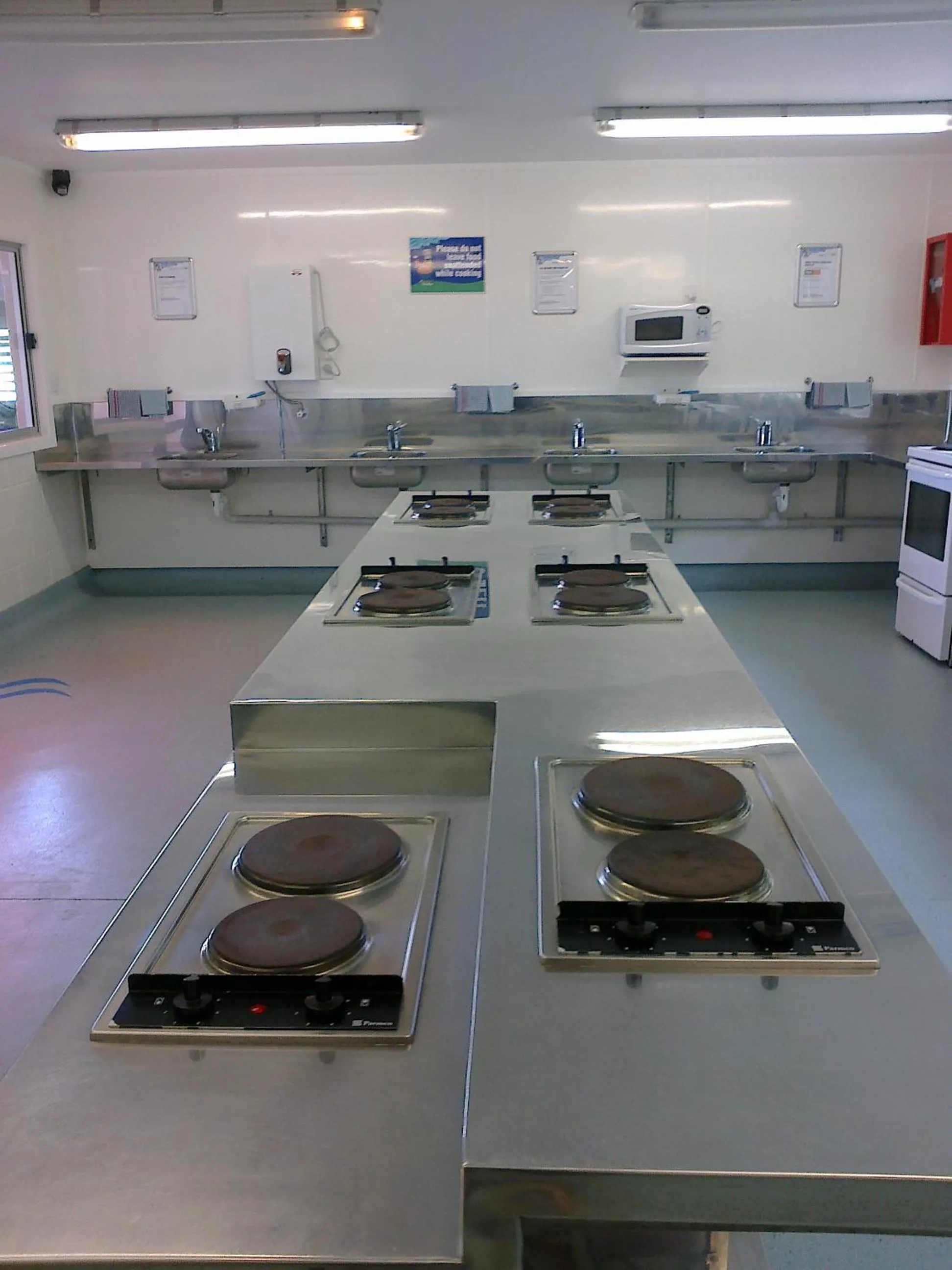 Communal kitchen in Opunake Beach Holiday Park