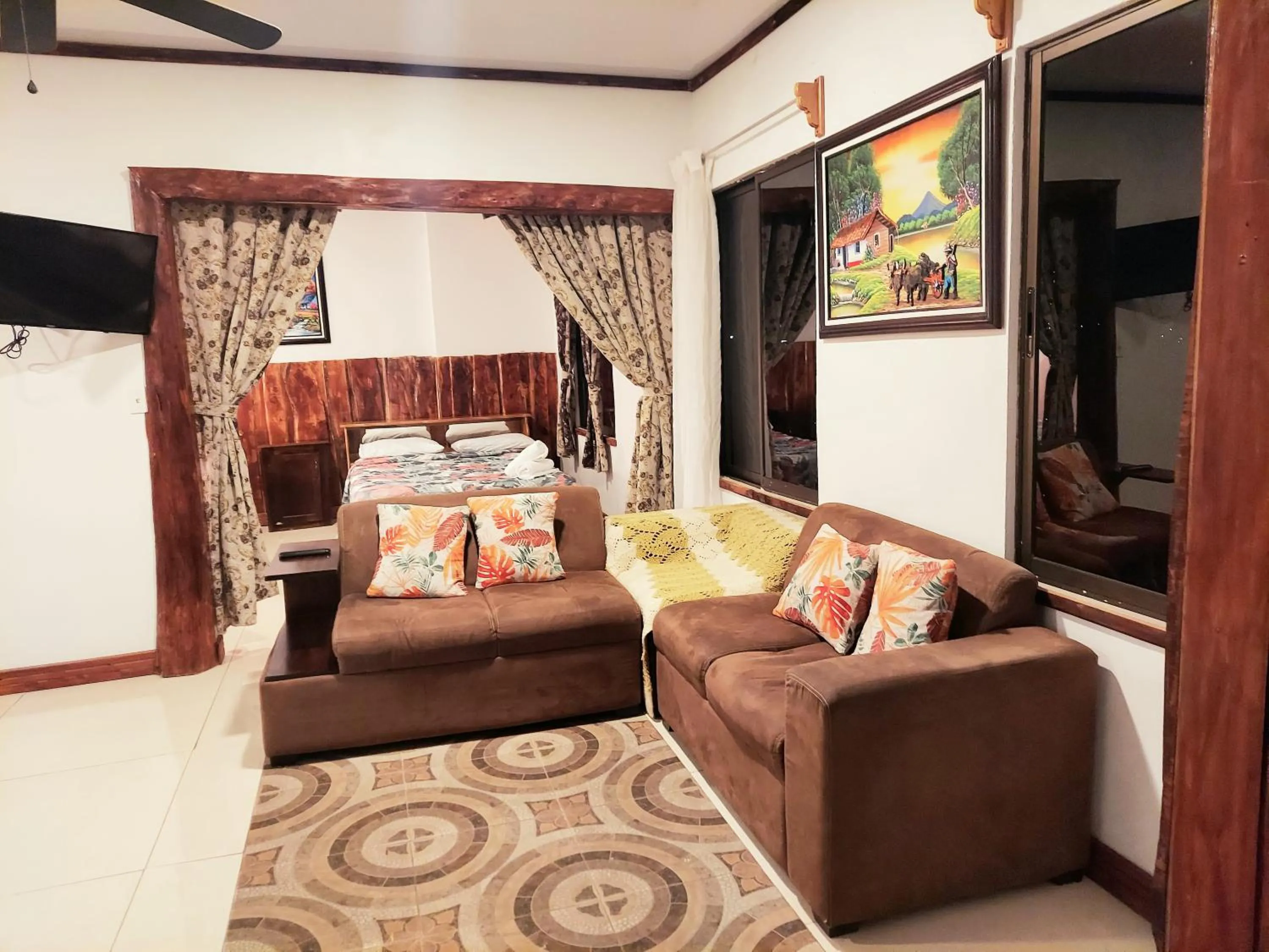 Living room, Bed in Loma Tranquila