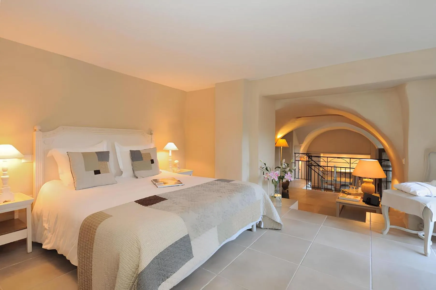 Living room, Bed in Le Couvent d'Hérépian - Hôtel & Spa