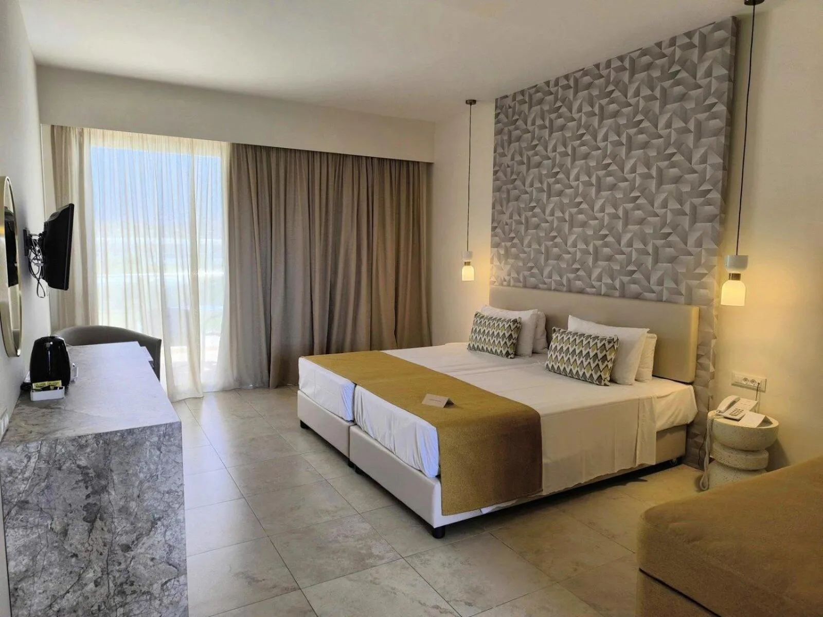 Photo of the whole room, Bed in Asterias Beach Resort
