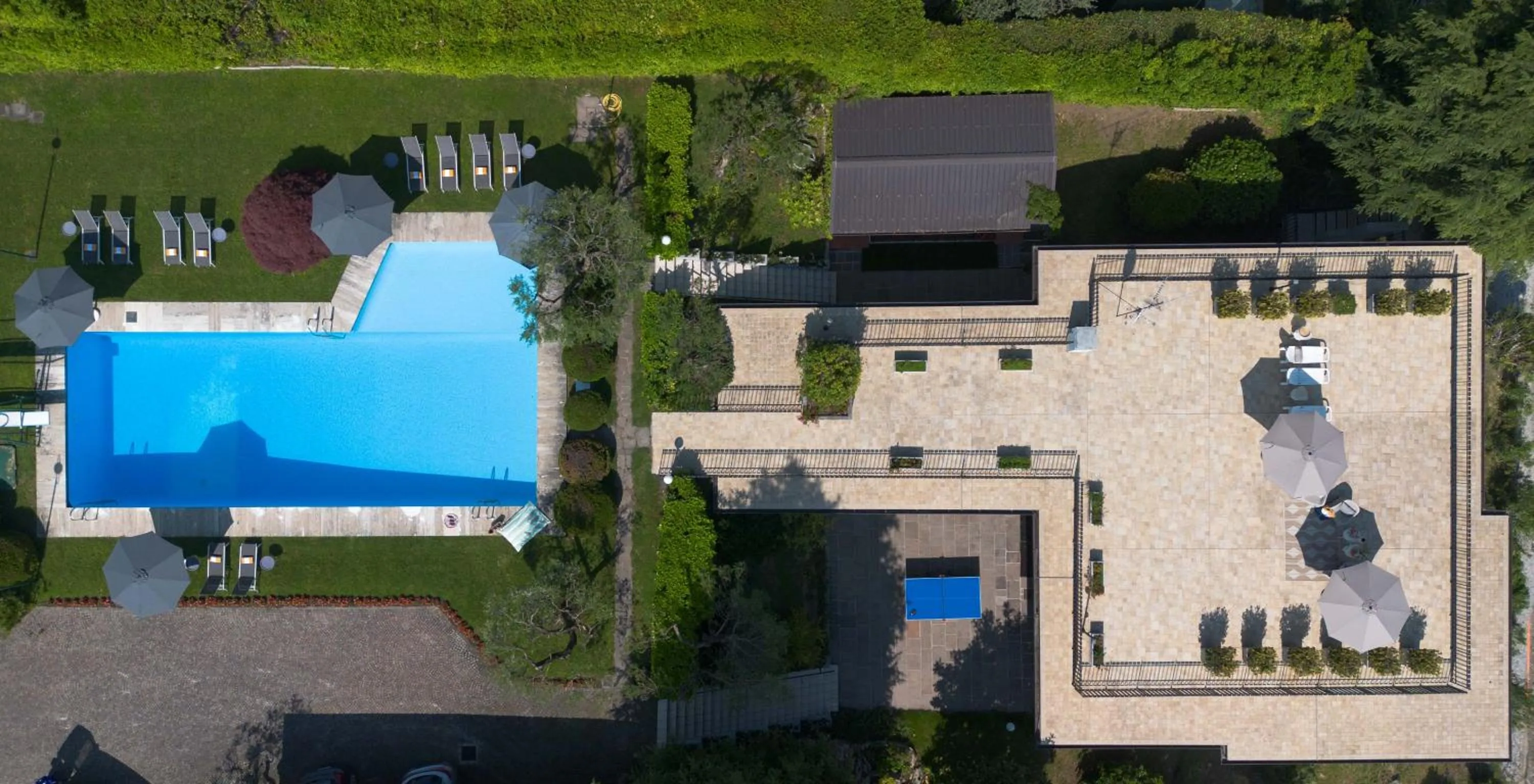 Bird's eye view in Holiday Garda Villa Dolcelago Lake Front