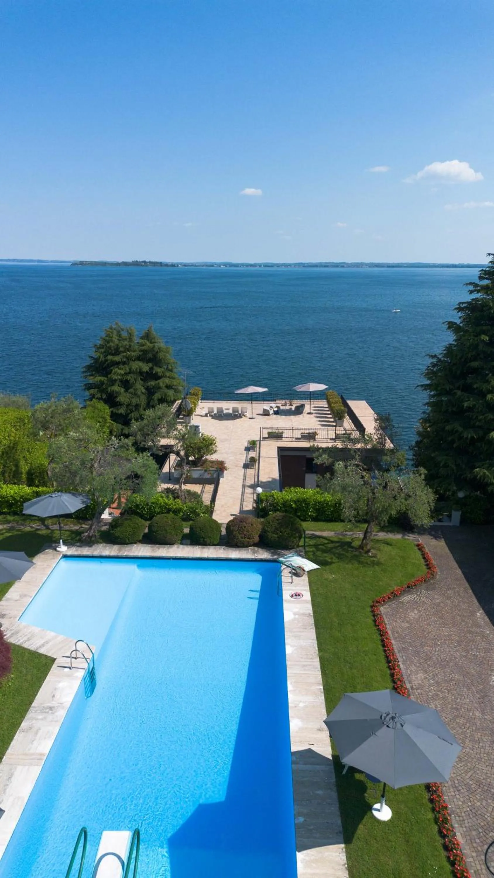 Bird's eye view in Holiday Garda Villa Dolcelago Lake Front