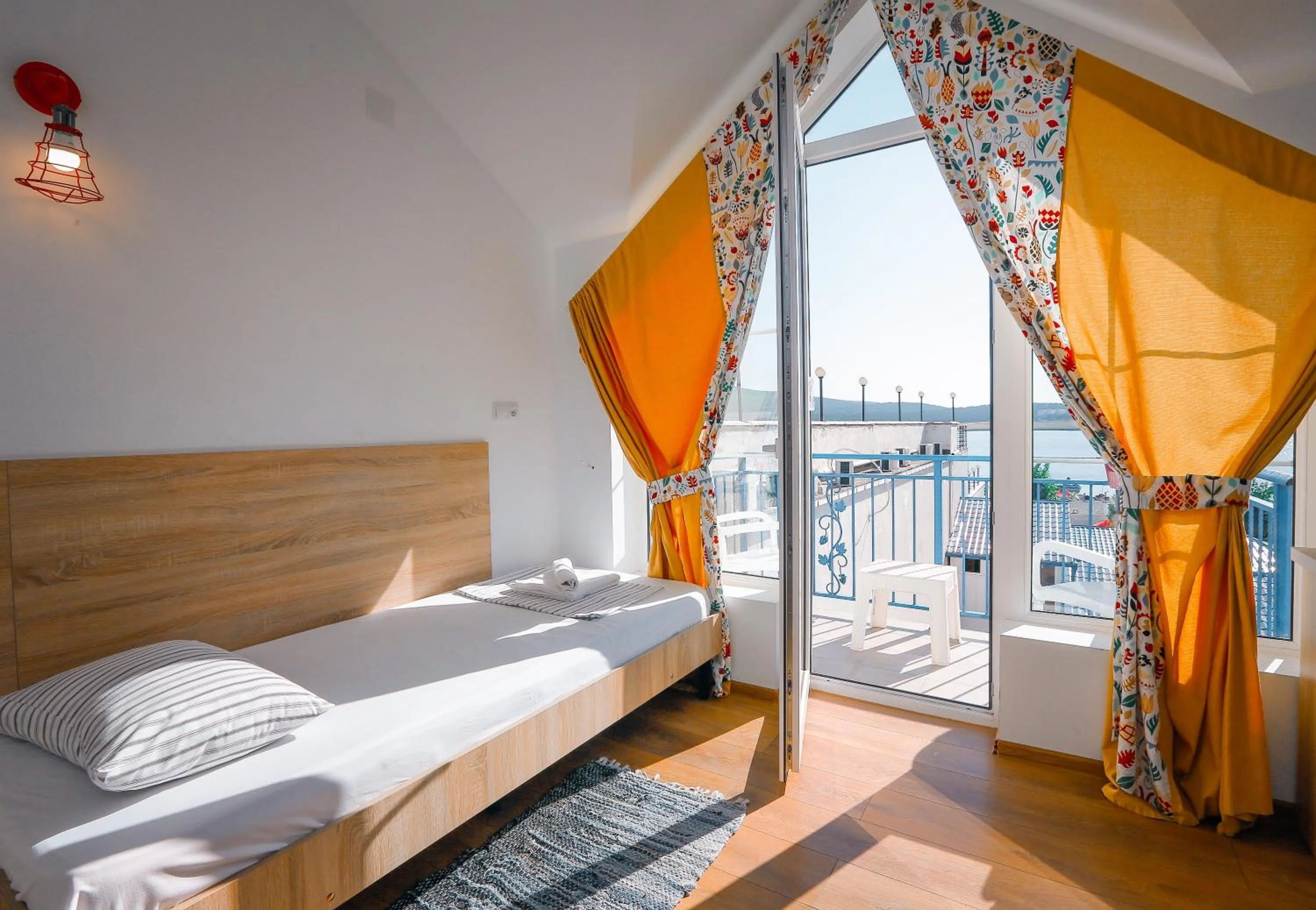 Balcony/Terrace, Bed in Laguna Beach Club Bazaleti Lake