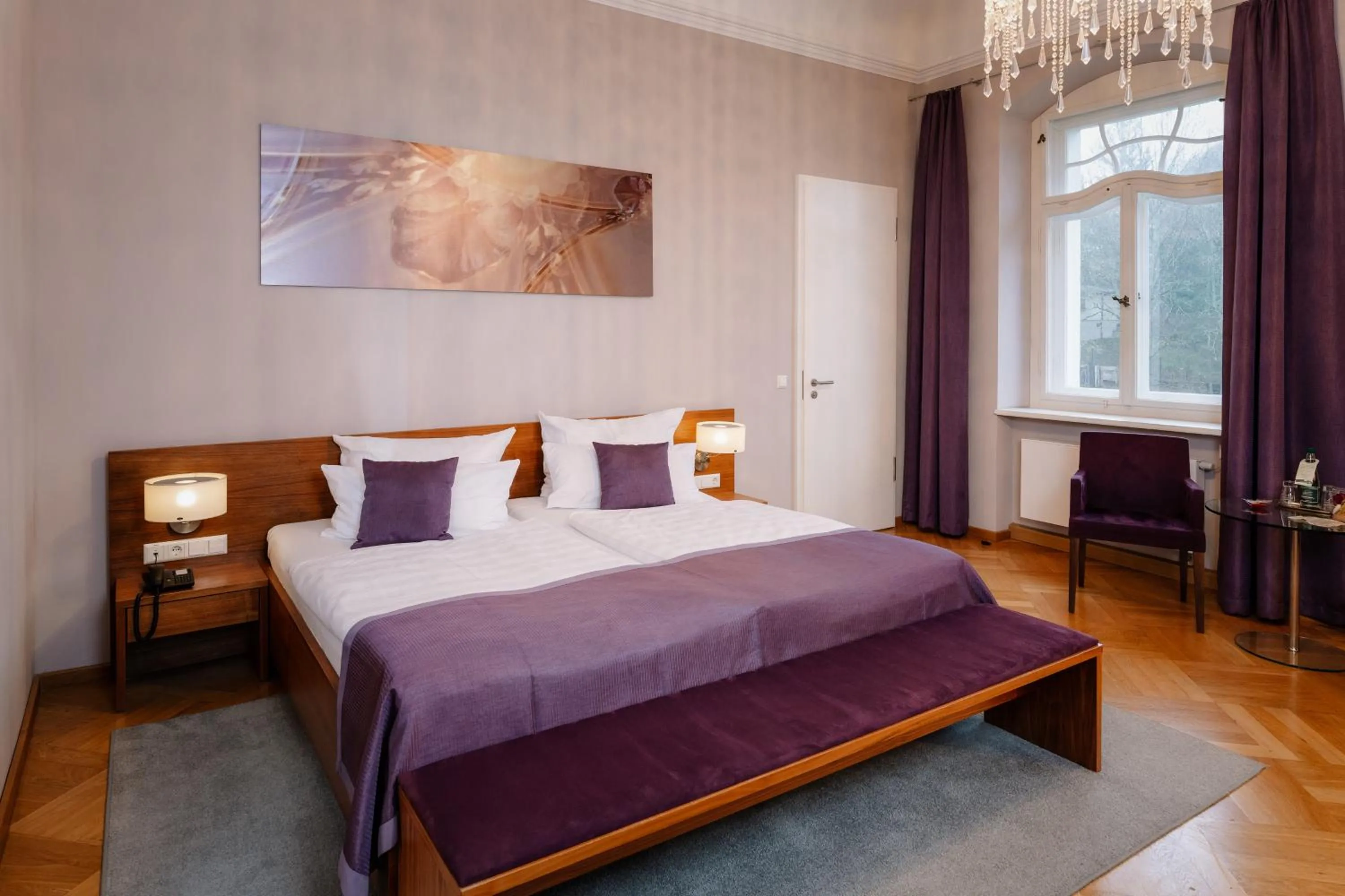 Bed in Hotel Schloss Rabenstein