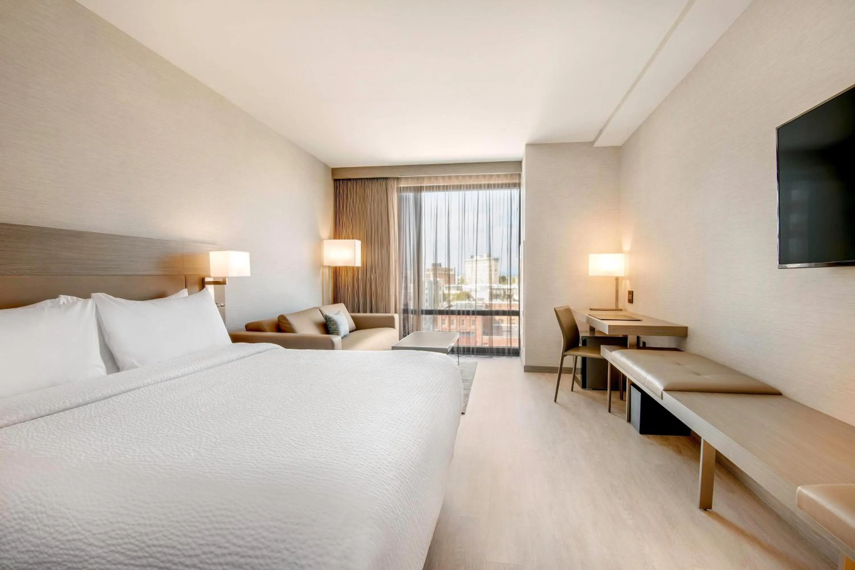 Photo of the whole room, Bed in AC Hotel Asheville Downtown