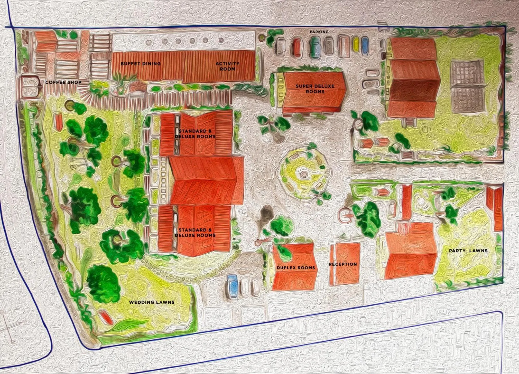 Bird's eye view in Hotel Malas