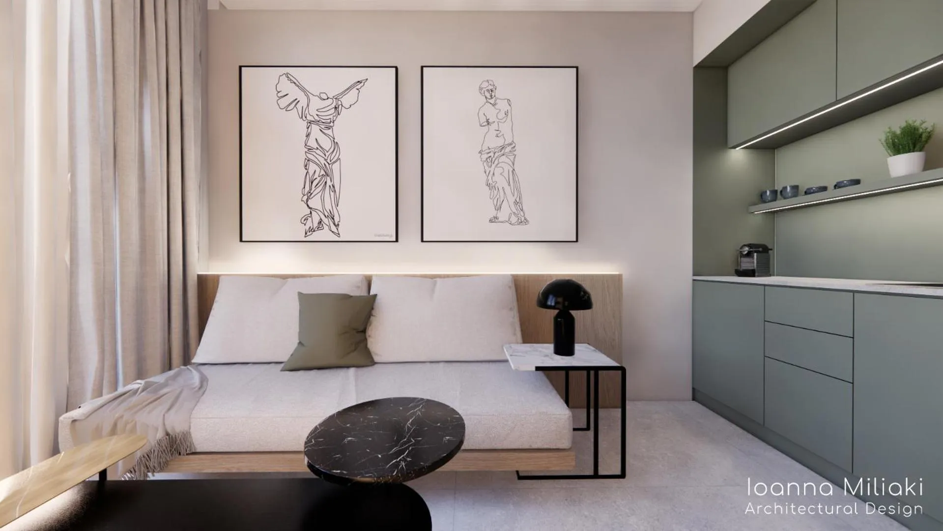 Seating area in Stelios Gardens